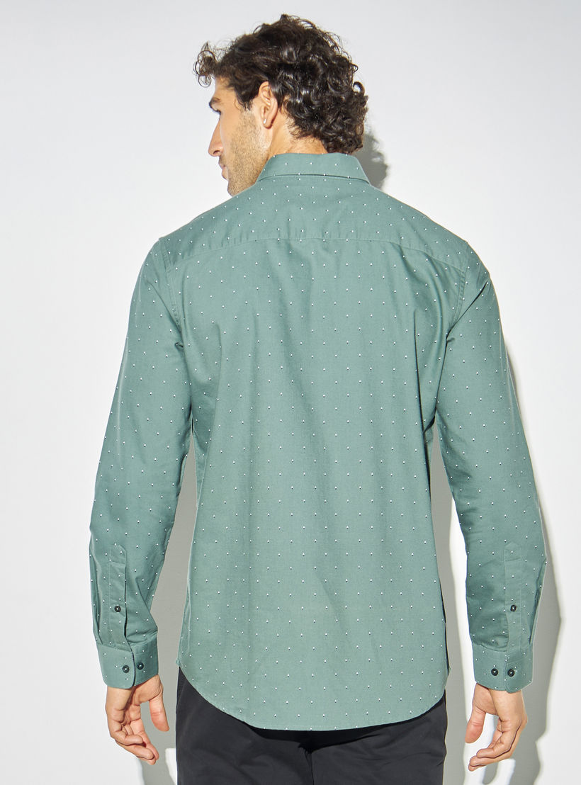 قميص أكسفورد بأكمام طويلة ووصلة أزرار وطبعات-men-clothing-shirts-image-3