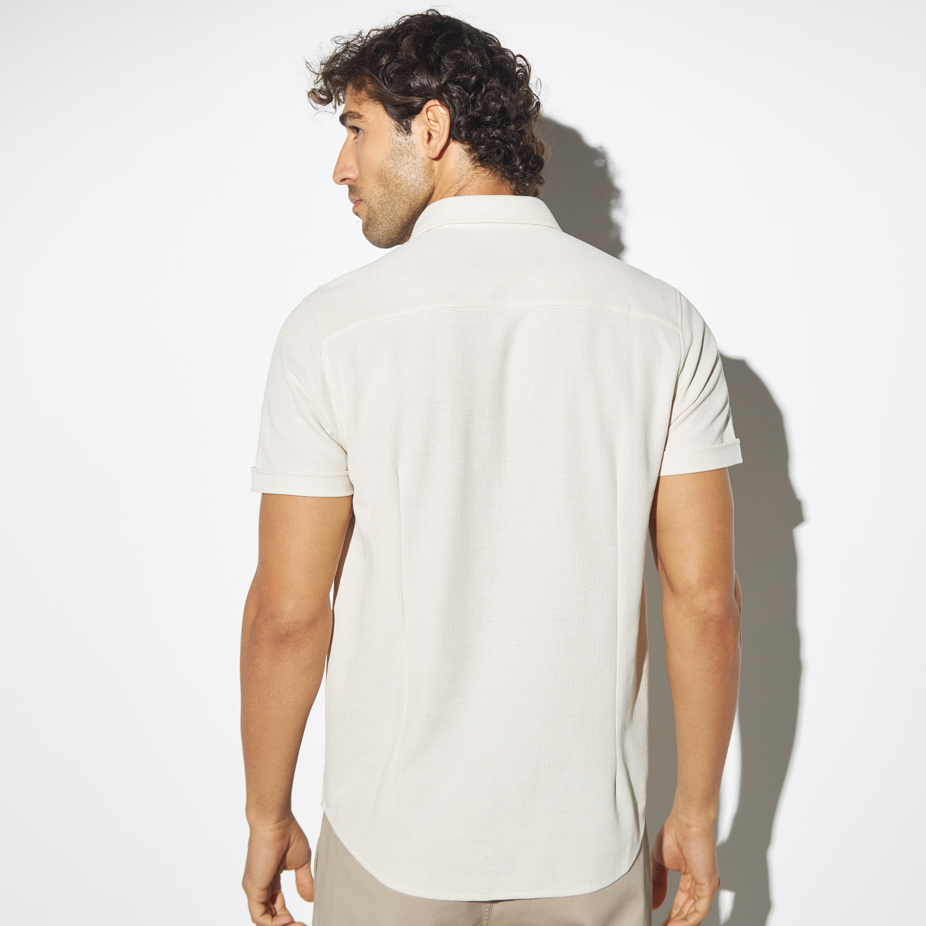 Solid Shirt with Short Sleeves-men-clothing-shirts-image-3