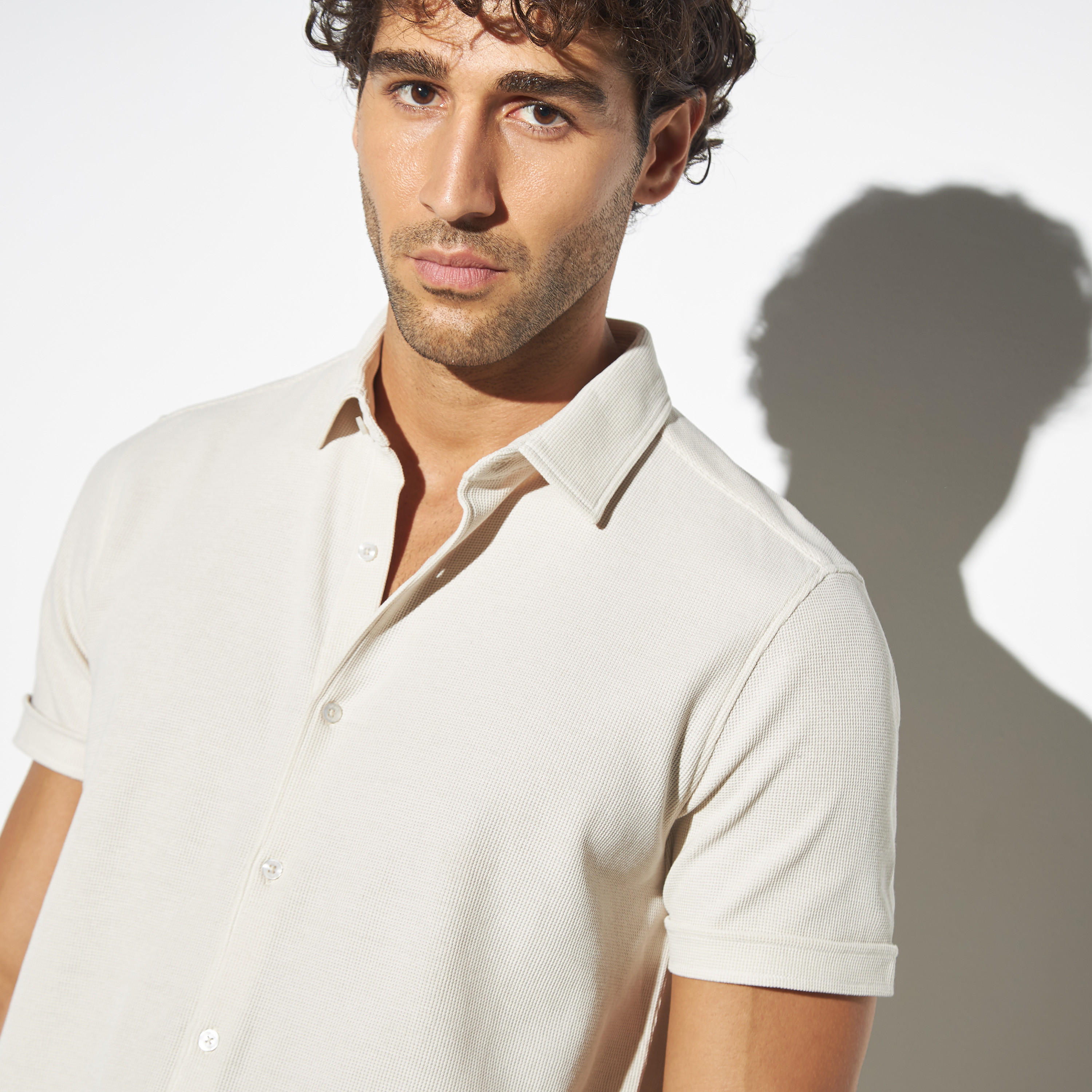 Solid Shirt with Short Sleeves-men-clothing-shirts-image-4
