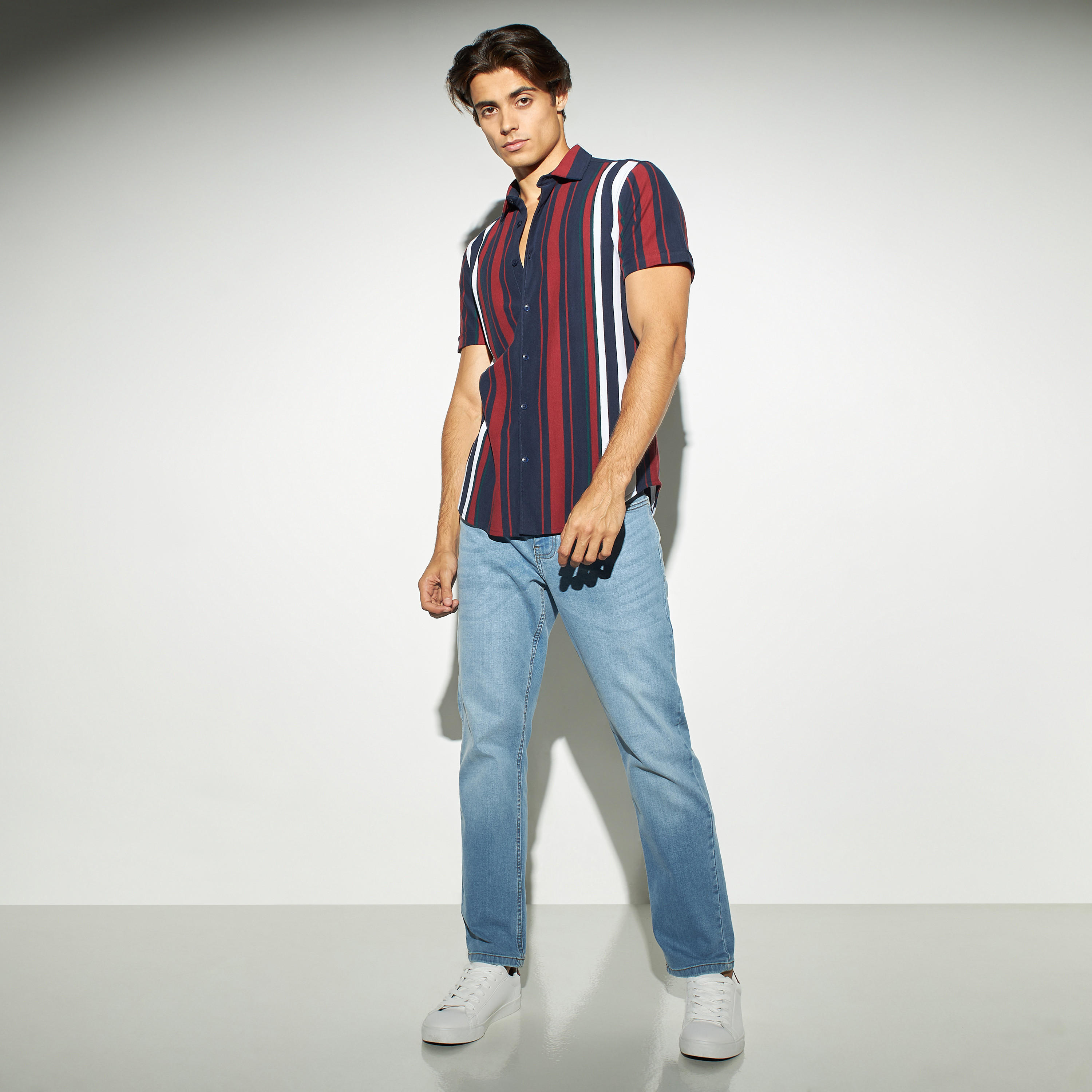Striped Shirt with Short Sleeves-men-clothing-shirts-image-2