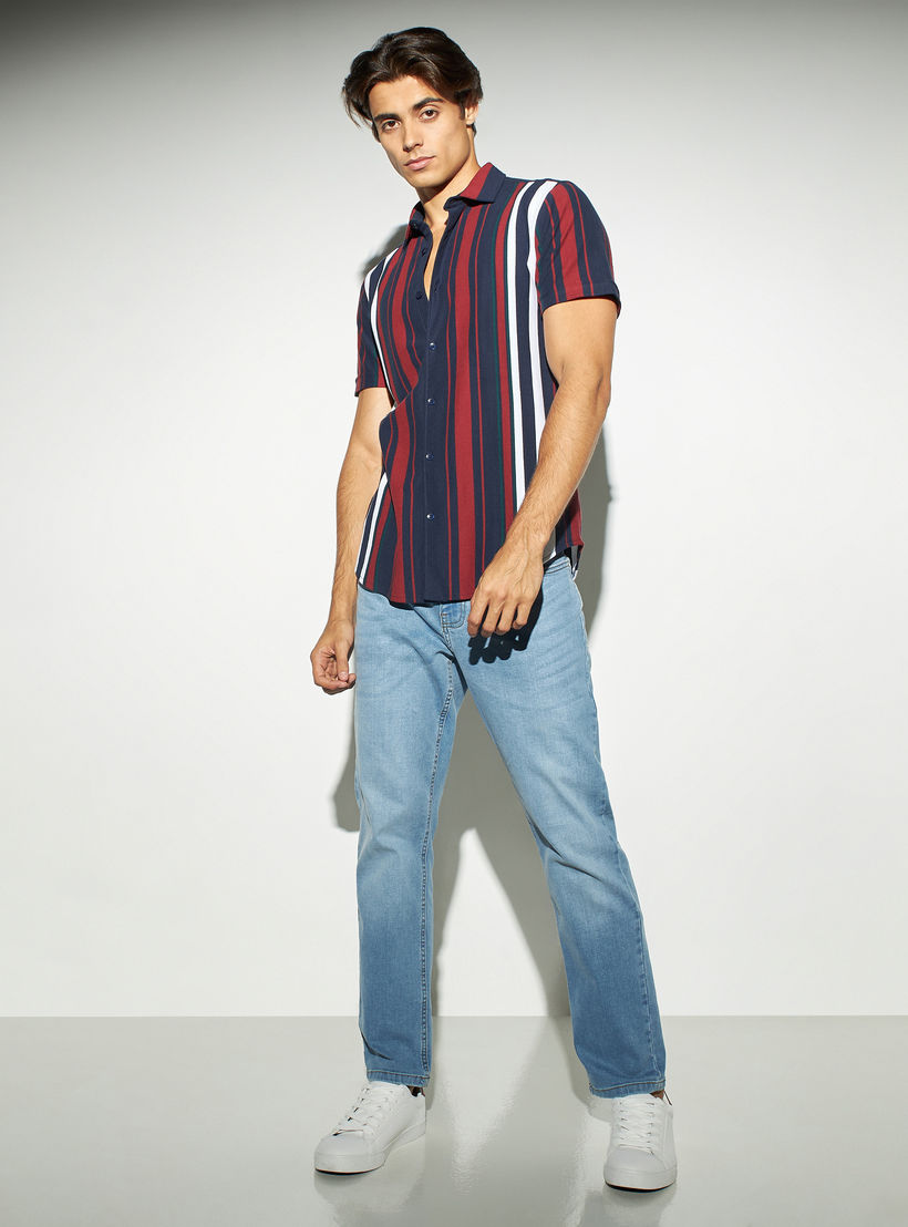 Striped Shirt with Short Sleeves-men-clothing-shirts-image-2