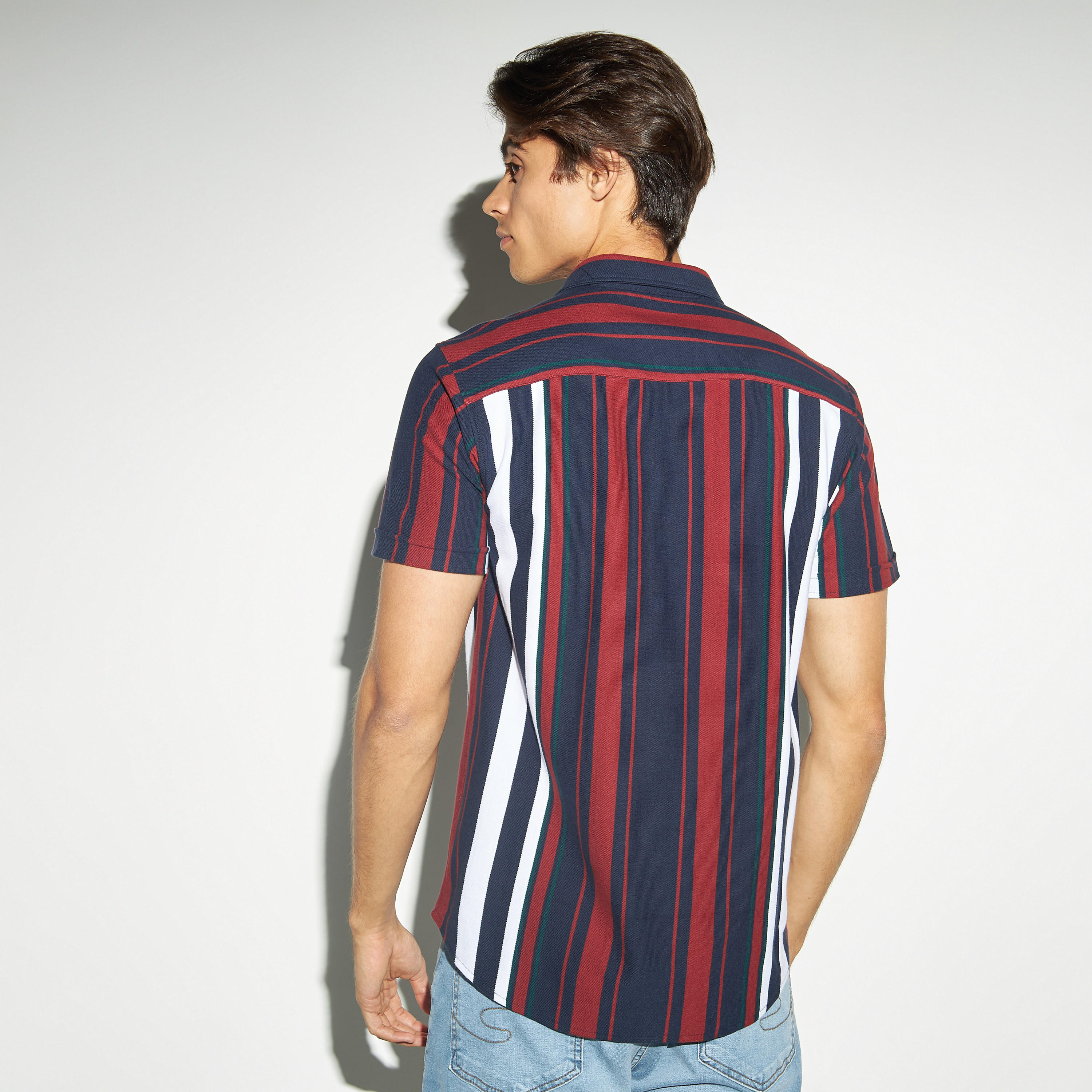 Striped Shirt with Short Sleeves-men-clothing-shirts-image-3