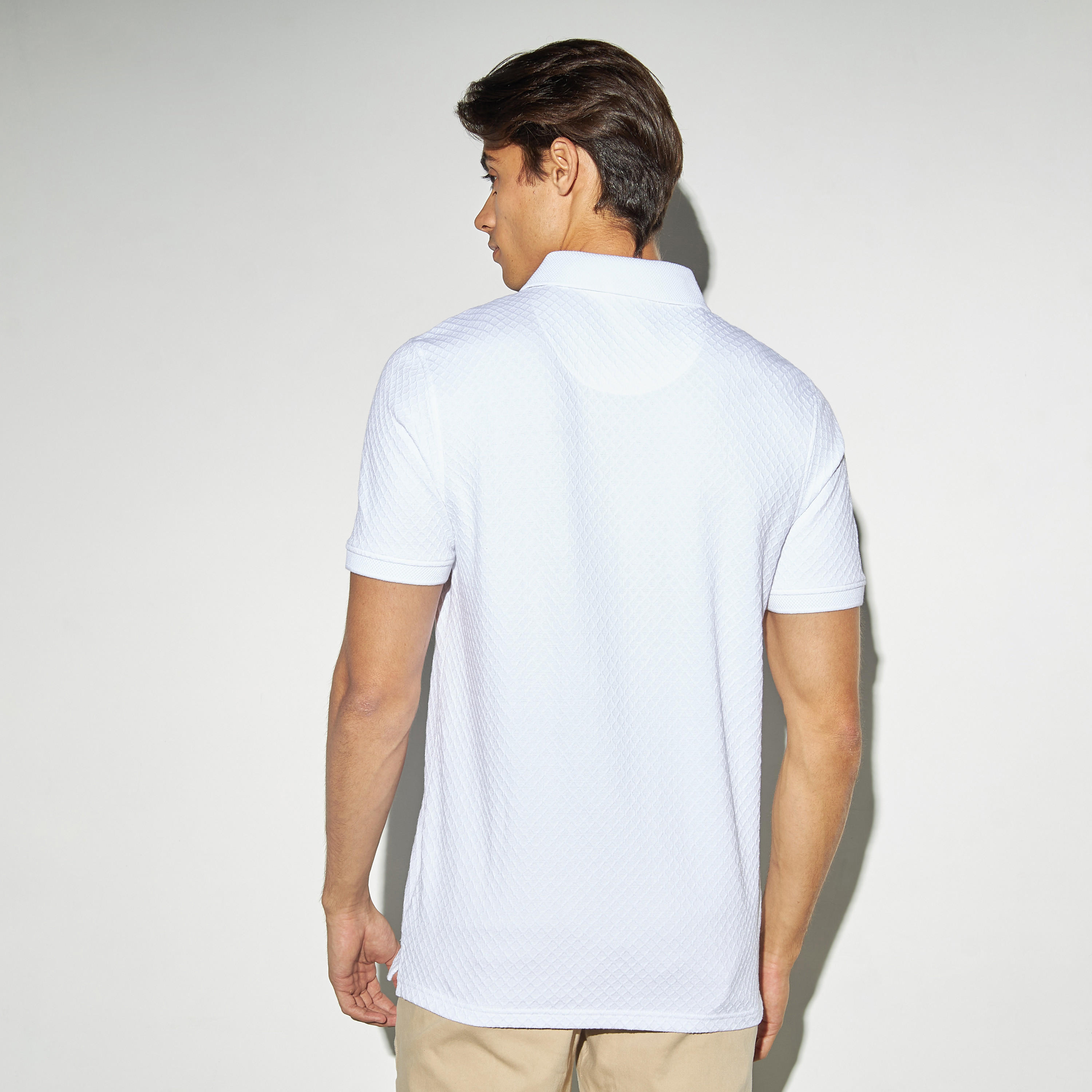تيشيرت بولو جاكار بارز الملمس بأكمام قصيرة-men-clothing-tshirtsandpolos-polos-image-3