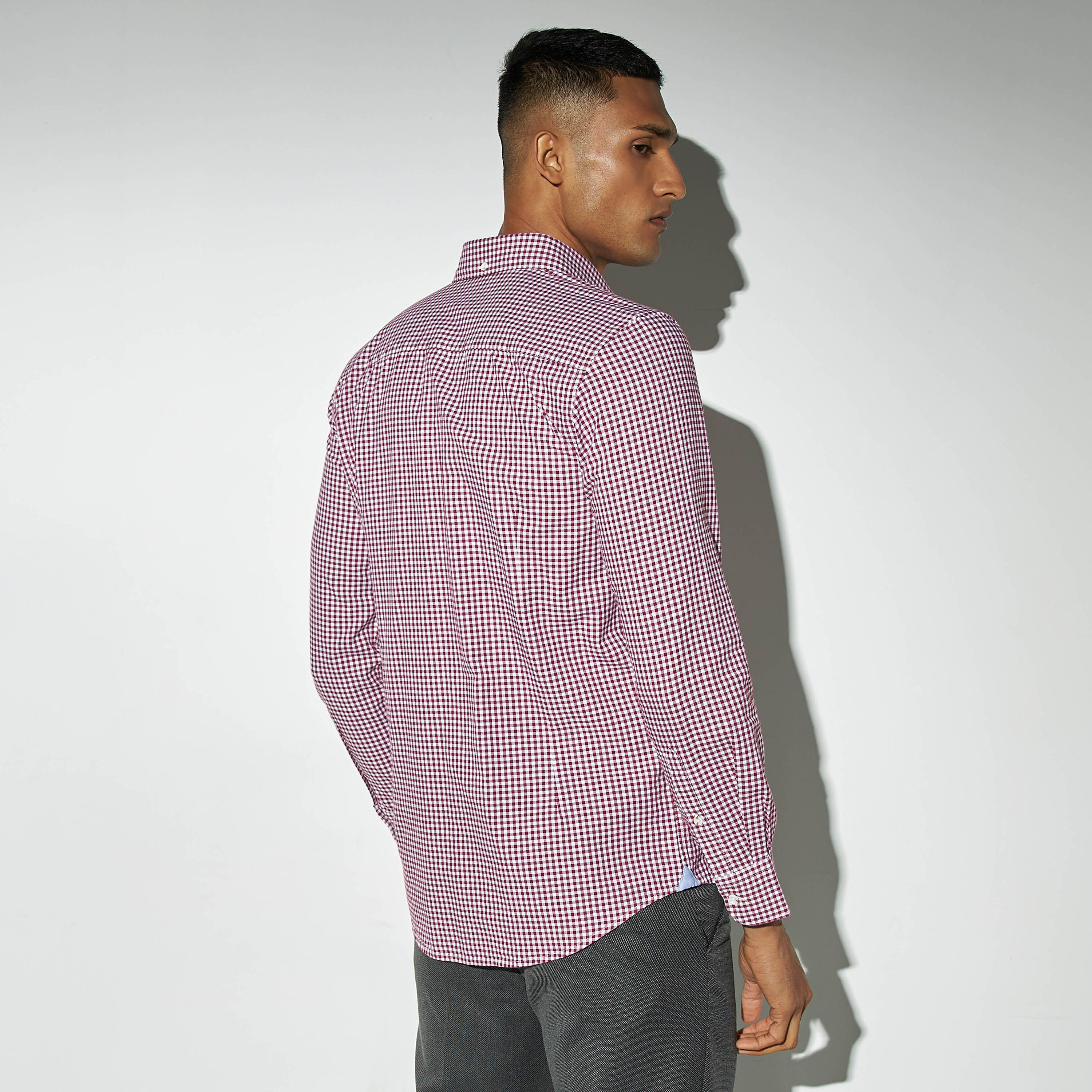 قميص كاروهات منسوج بأكمام طويلة-men-clothing-shirts-image-3