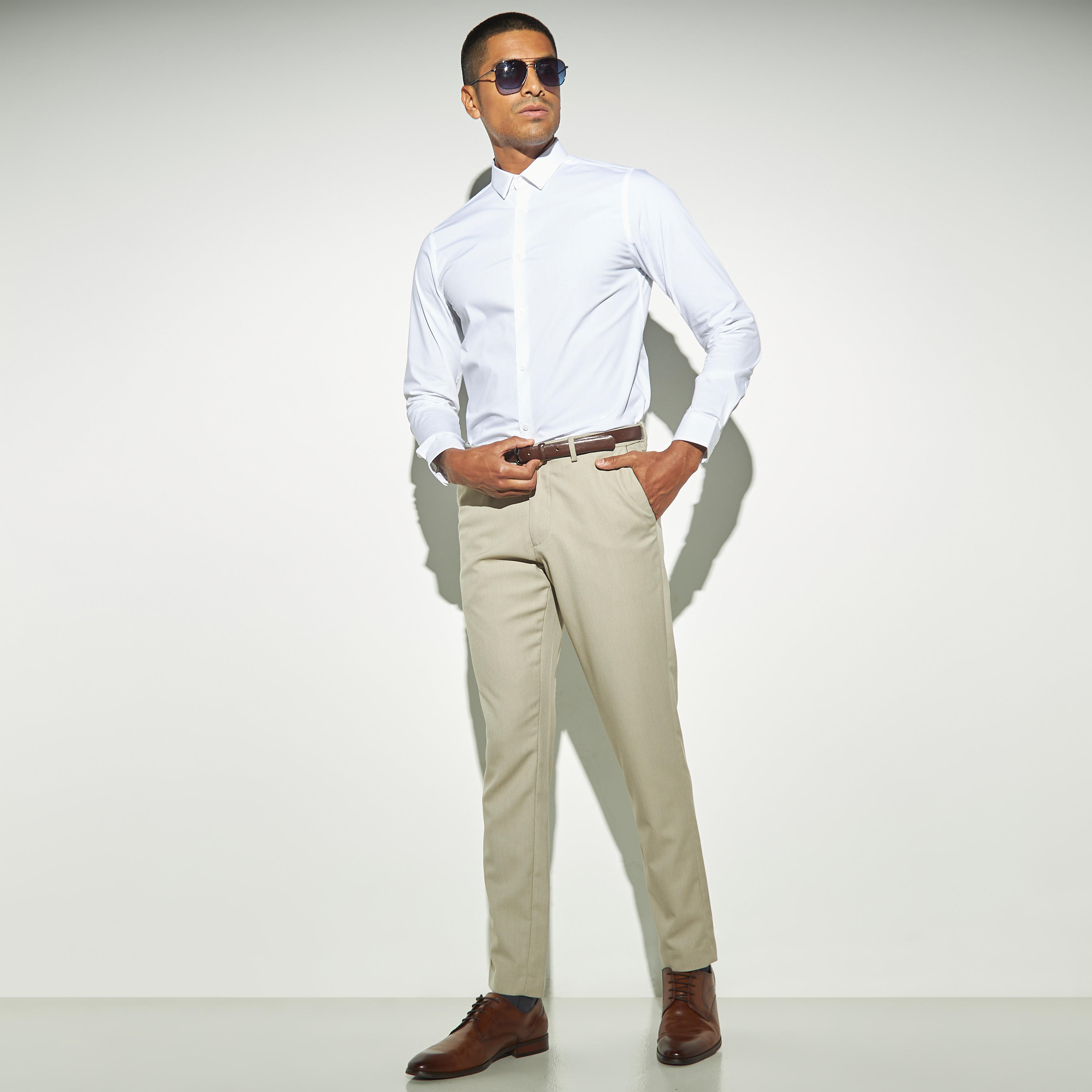 Solid Stretch Shirt with Long Sleeves-men-clothing-shirts-image-2