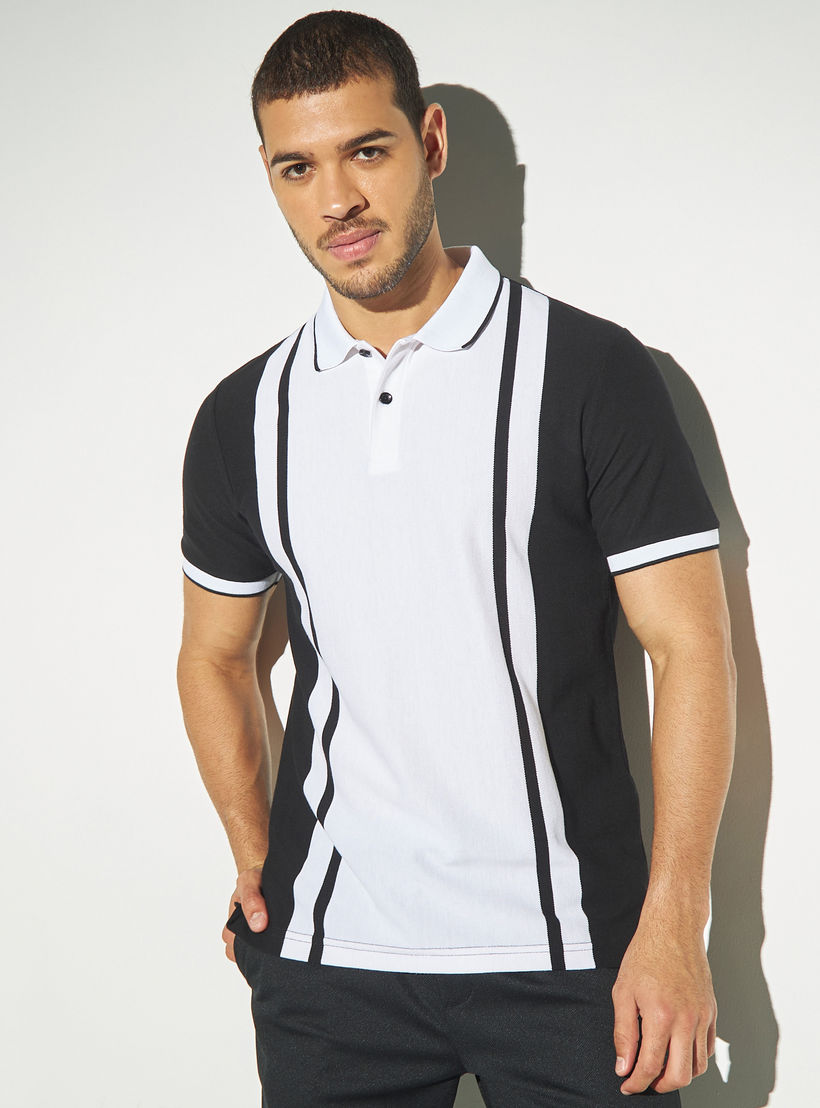 تيشيرت بولو مخطّط بأكمام قصيرة-men-clothing-tshirtsandpolos-polos-image-1