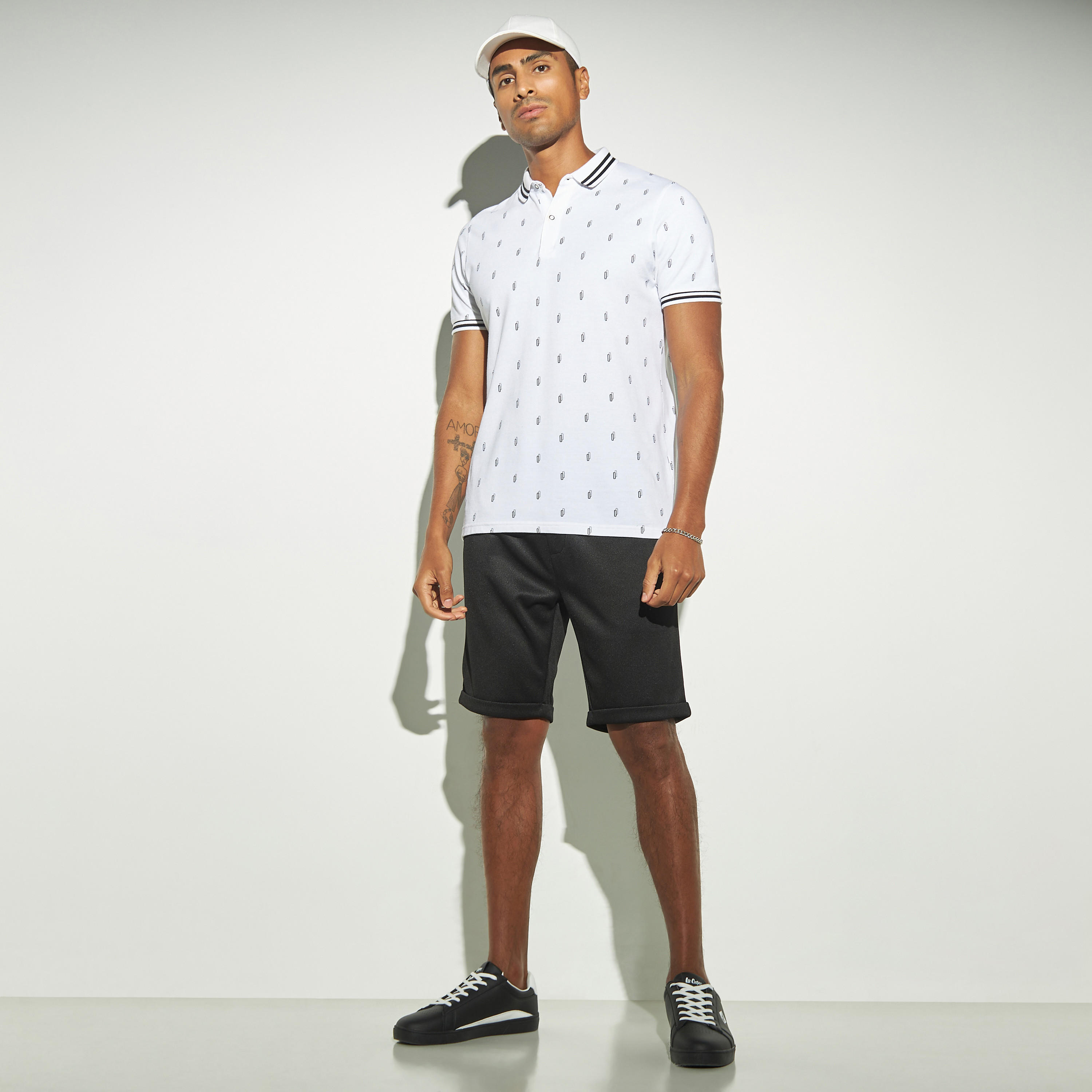Solid Pique Shorts with Drawstring Closure and Pockets-men-clothing-bottoms-shorts-image-2