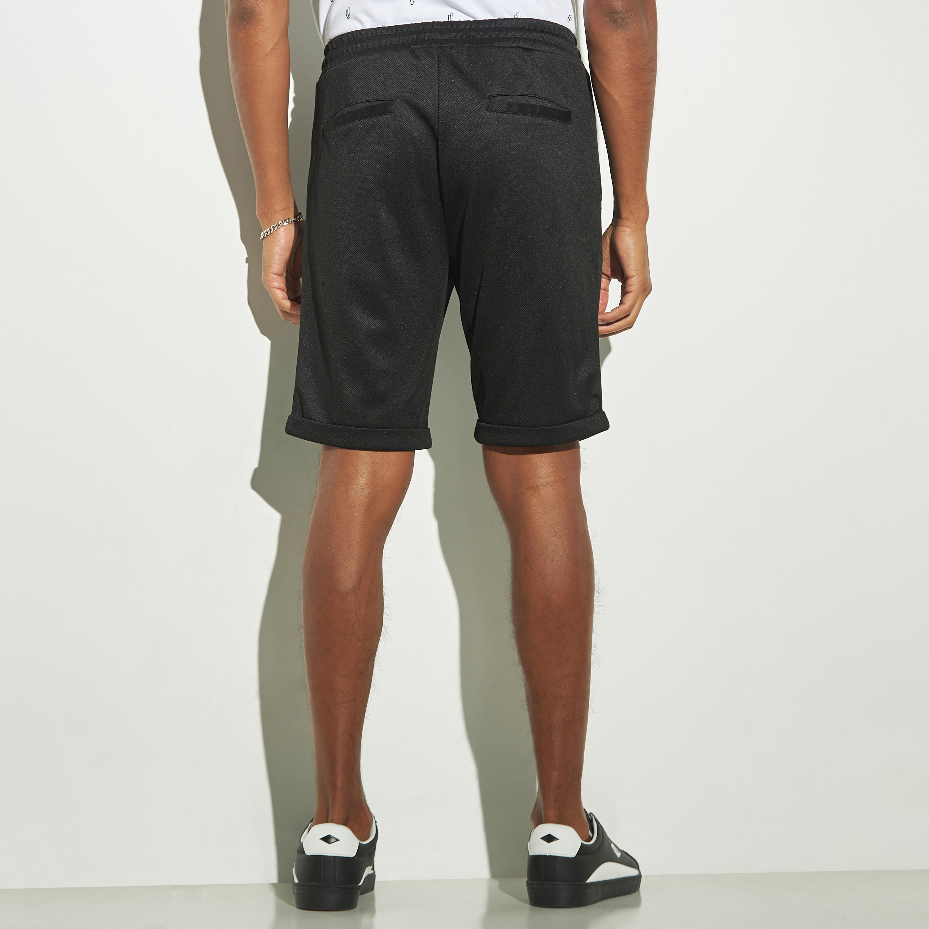 Solid Pique Shorts with Drawstring Closure and Pockets-men-clothing-bottoms-shorts-image-3