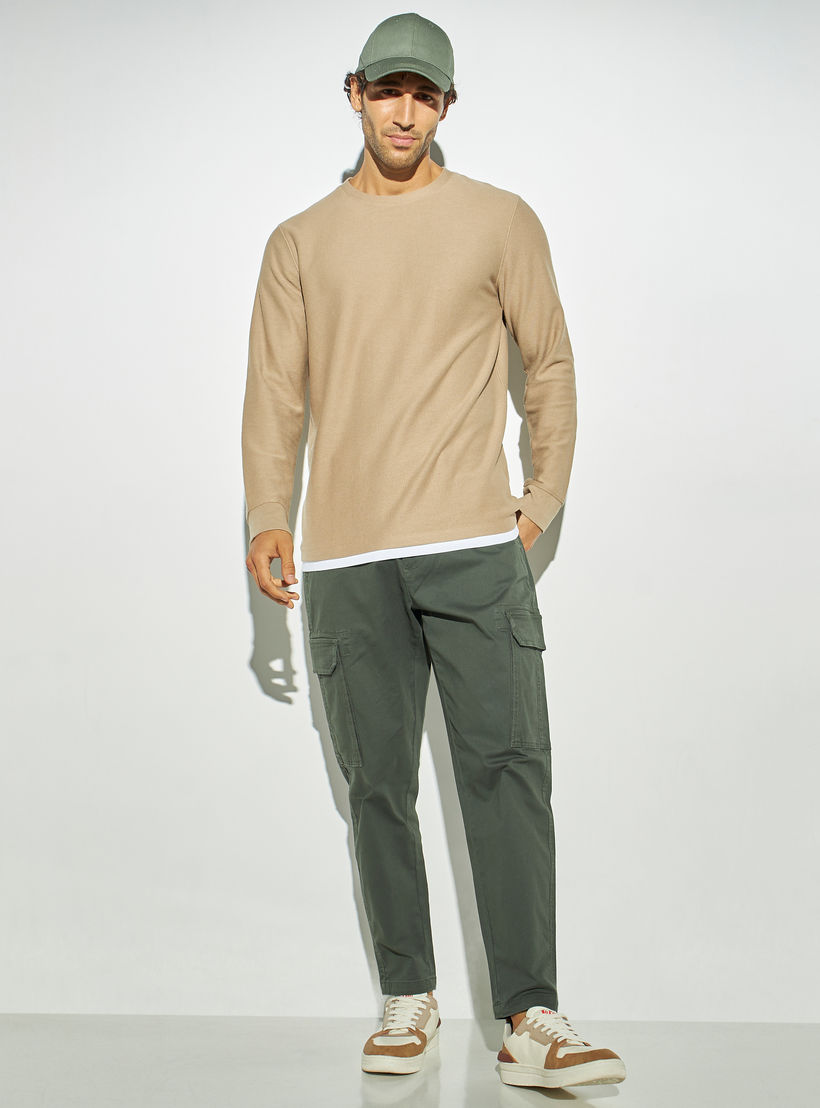 Solid Relaxed Fit Cargo Pants with Button Closure and Pockets-men-clothing-bottoms-trousersandchinos-trousers-image-2