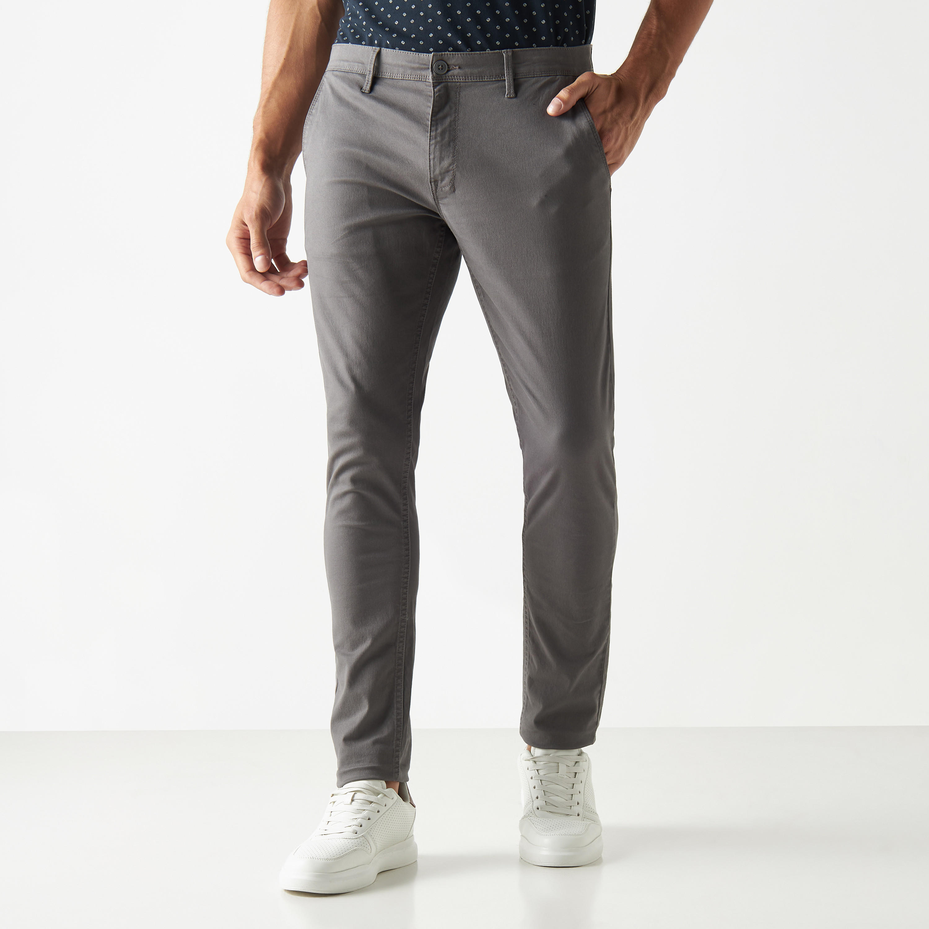Regular Fit Solid Chinos with Pockets-men-clothing-bottoms-trousersandchinos-chinos-image-1