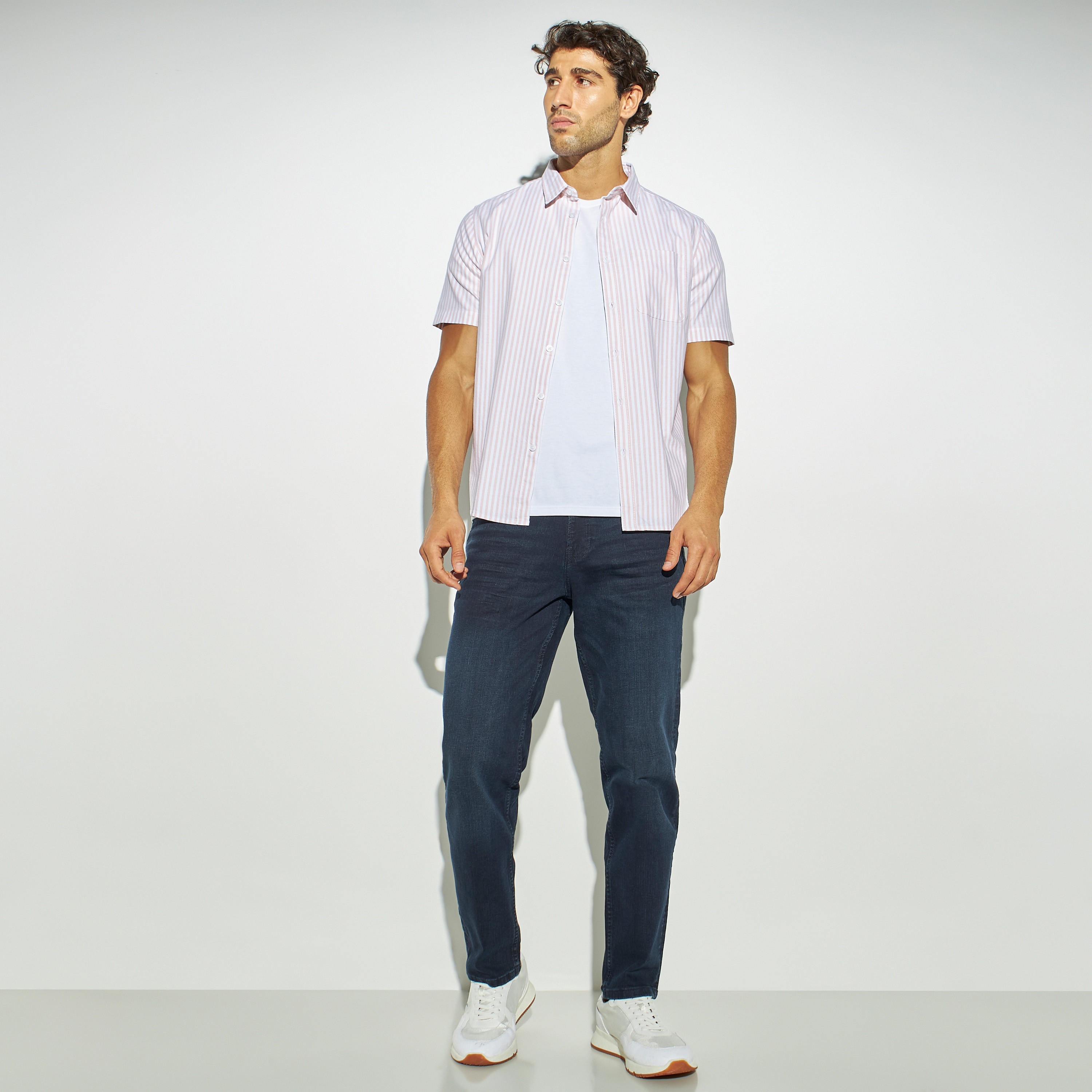Solid Tapered Hem Jeans with Pockets-men-clothing-bottoms-jeans-image-2
