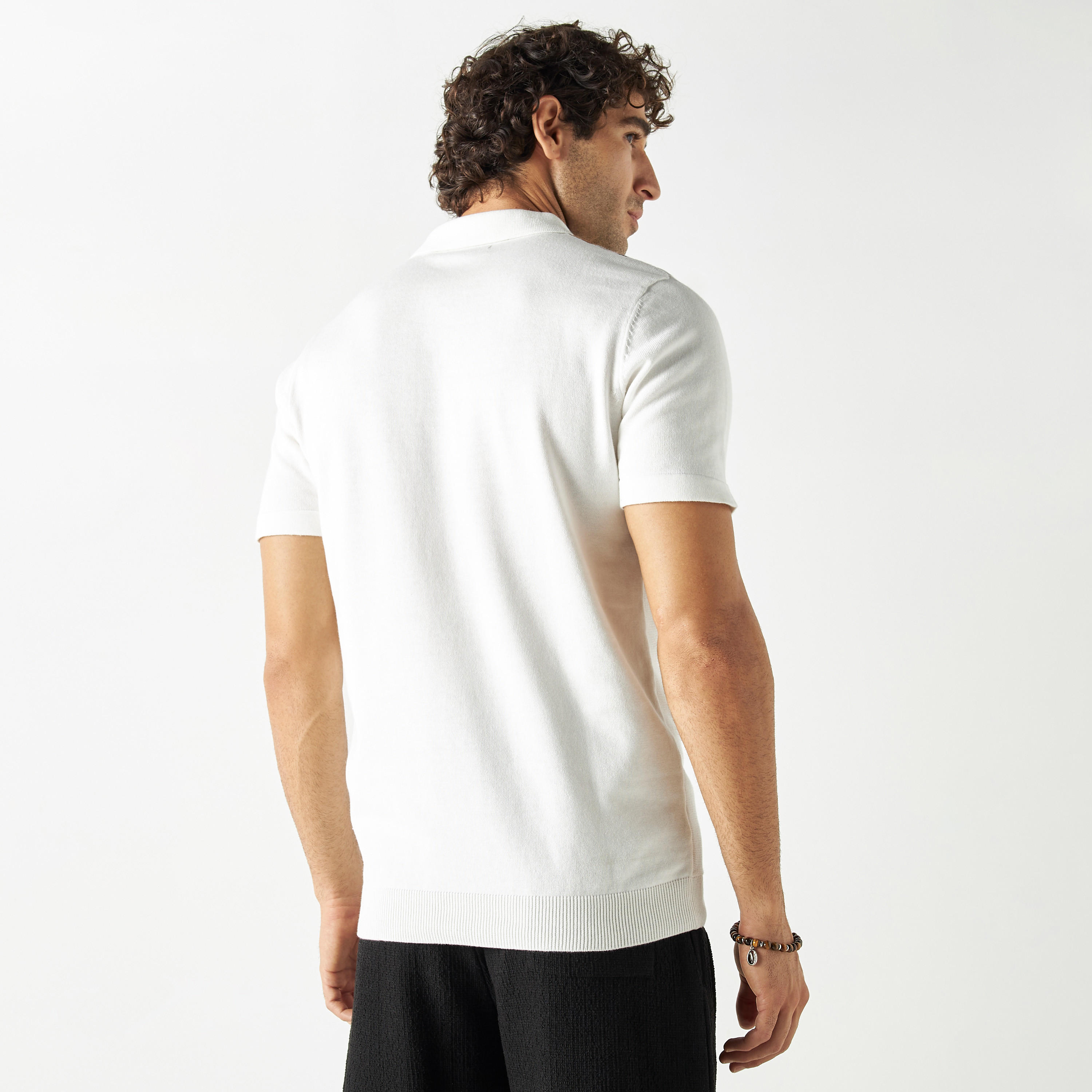 كنزة بولو مخطط بأكمام قصيرة-men-clothing-tshirtsandpolos-polos-image-3
