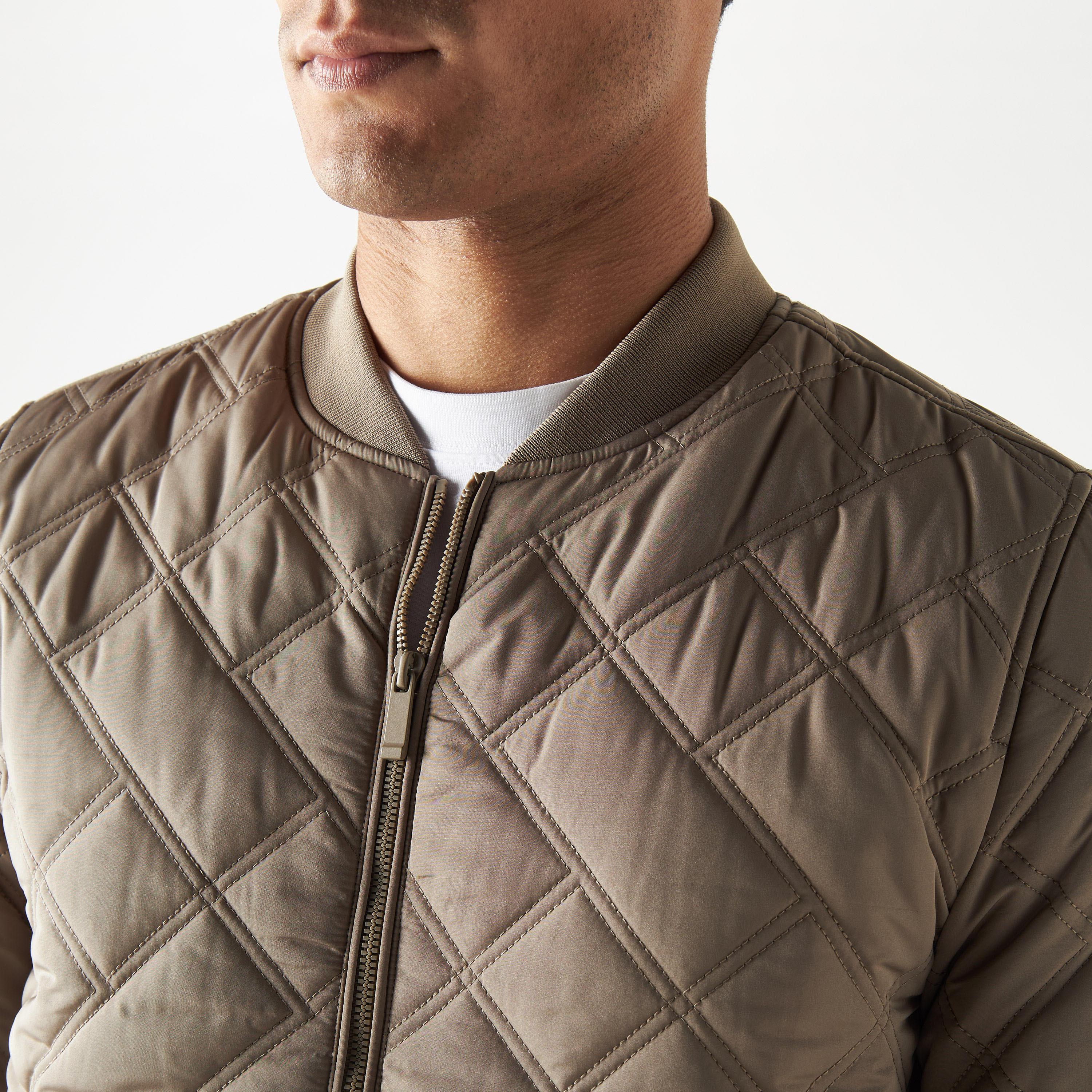 Quilted Zip Through Bomber Jacket with Mandarin Collar and Pockets-men-clothing-jacketsandblazers-jackets-image-3