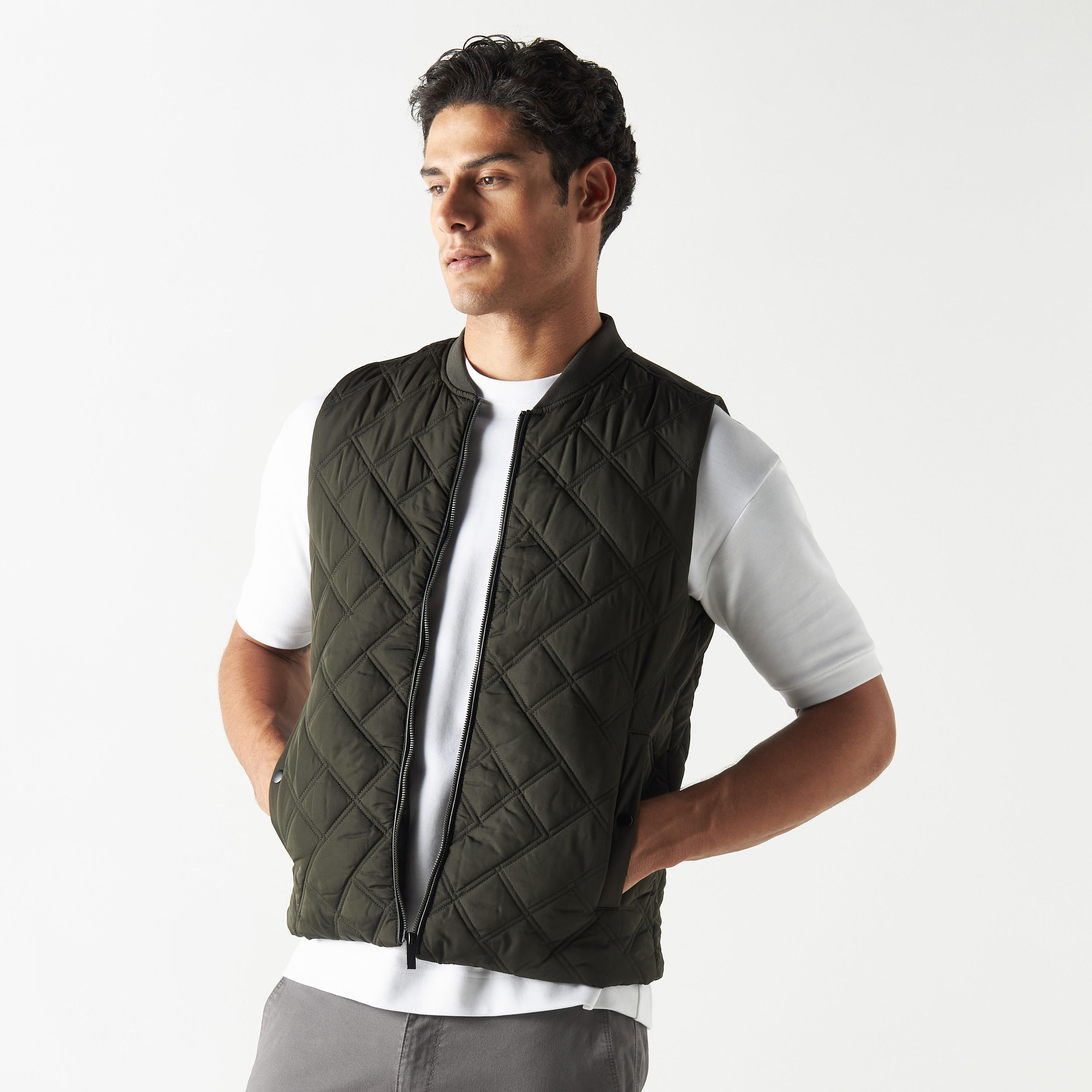Quilted Sleeveless Jacket with Zip Closure and Pockets-men-clothing-jacketsandblazers-jackets-image-1