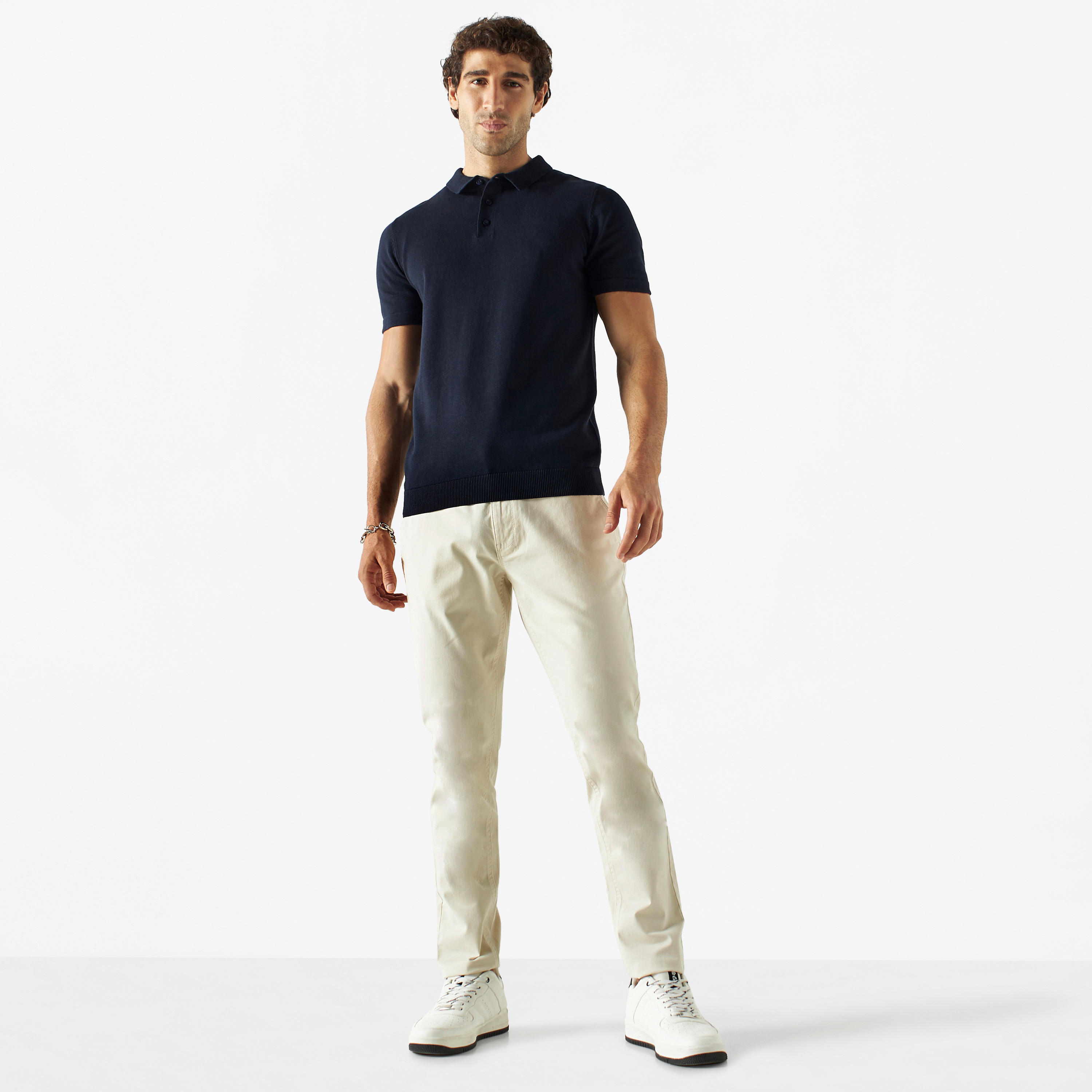 كنزة بولو سادة بأكمام قصيرة-men-clothing-tshirtsandpolos-polos-image-2