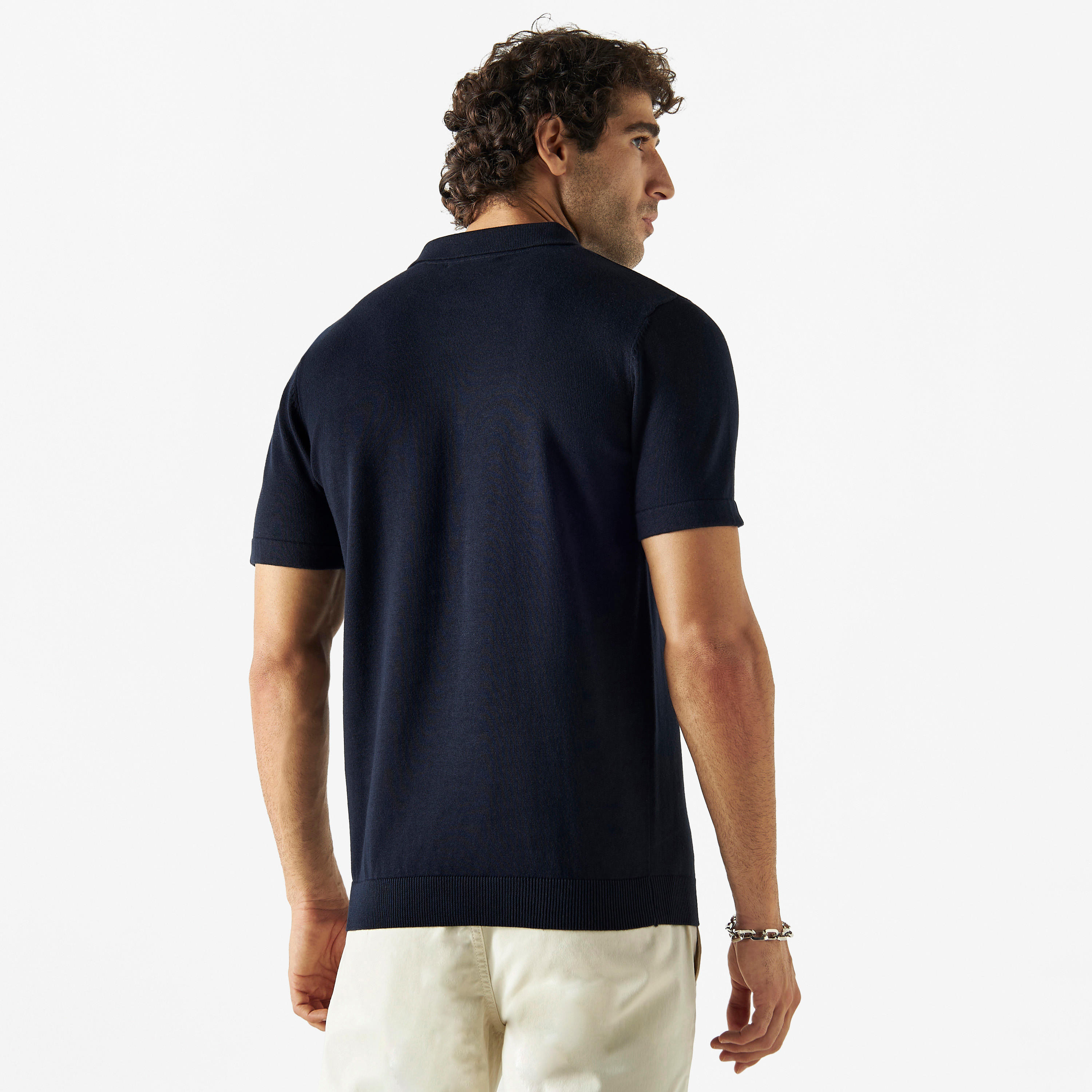 كنزة بولو سادة بأكمام قصيرة-men-clothing-tshirtsandpolos-polos-image-3