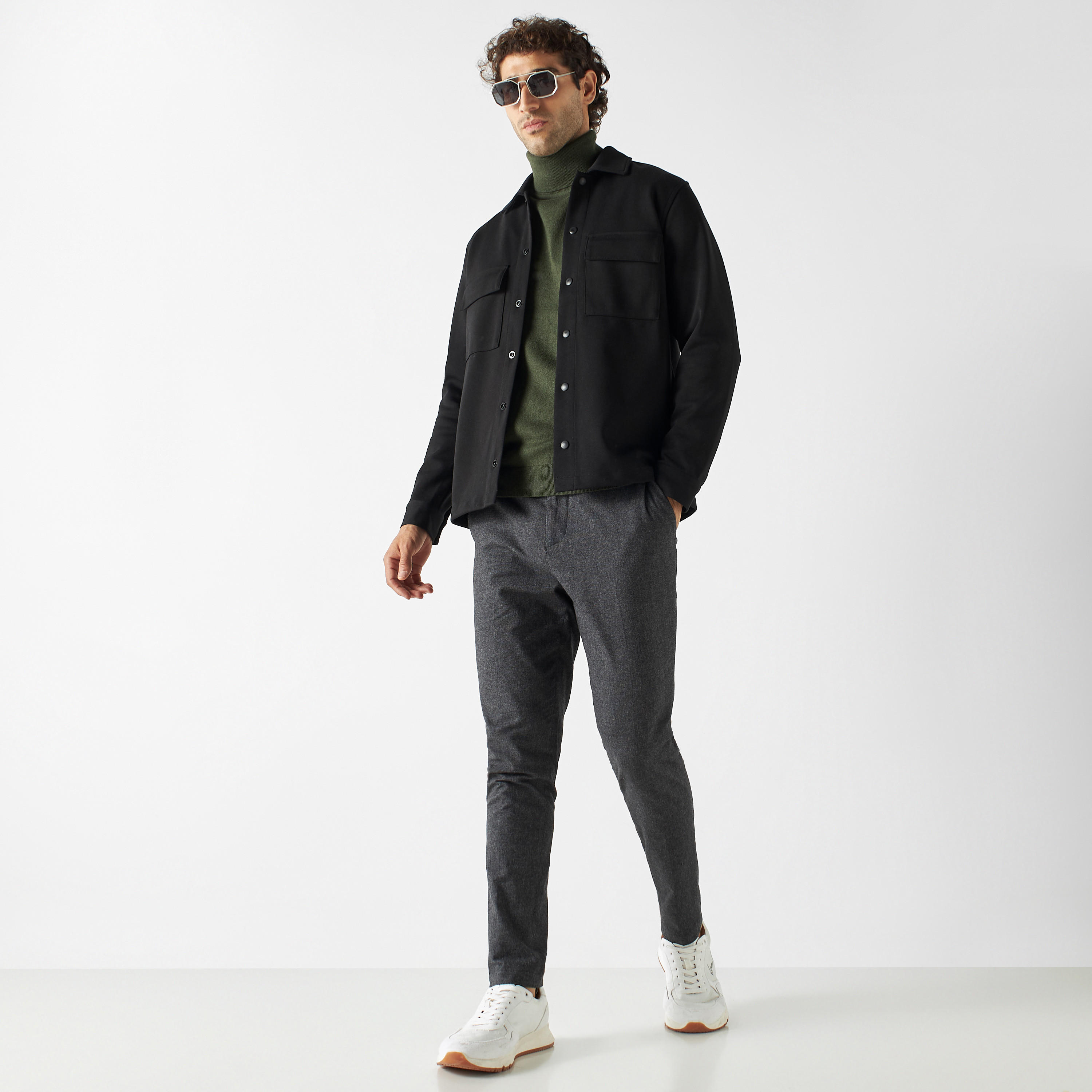 Jacket with Long Sleeves and Flap Pockets-men-clothing-jacketsandblazers-jackets-image-2