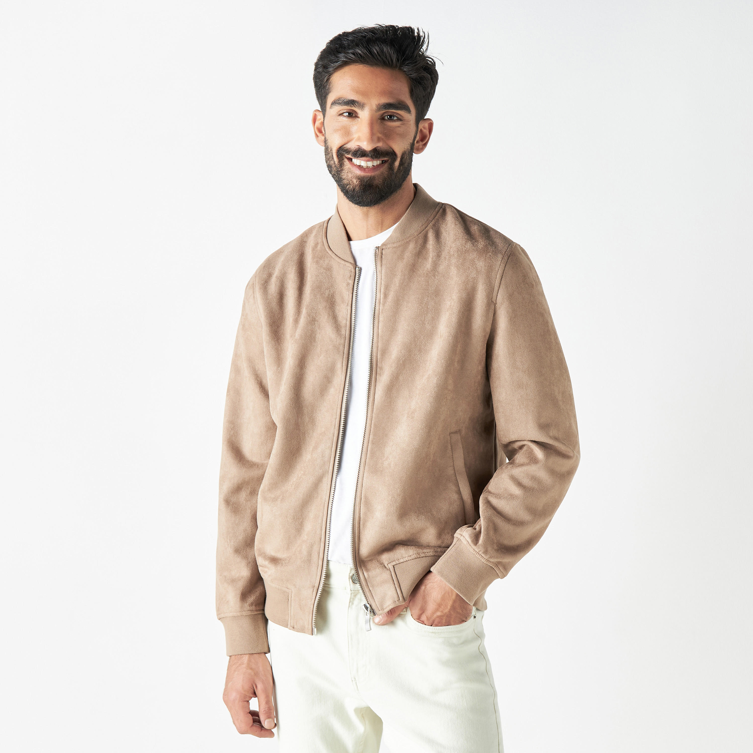 Solid Zip Through Jacket with Mandarin Collar-men-clothing-jacketsandblazers-jackets-image-1