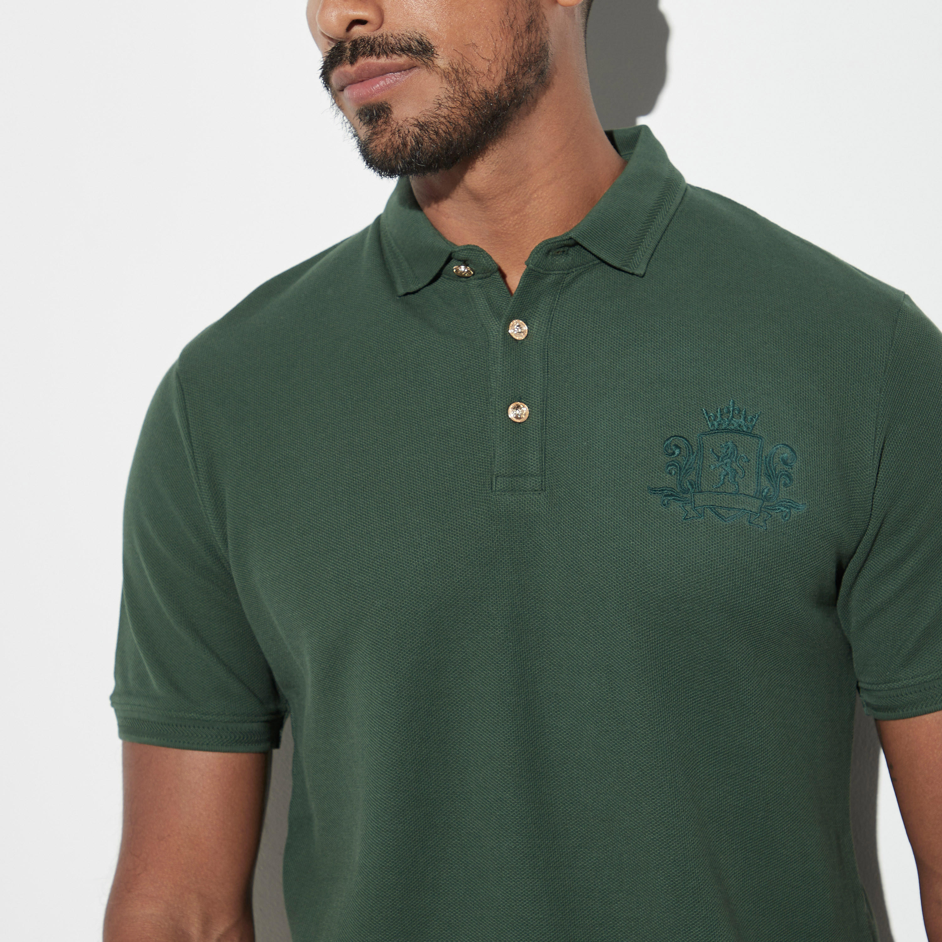 تيشيرت بياقة بولو بتصميم مطرز من آيكونك-men-clothing-tshirtsandpolos-polos-image-4