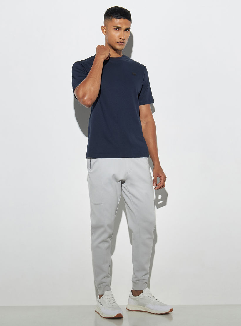 Iconic Solid Crew Neck T-shirt with Short Sleeves-men-clothing-tshirtsandpolos-tshirts-image-2