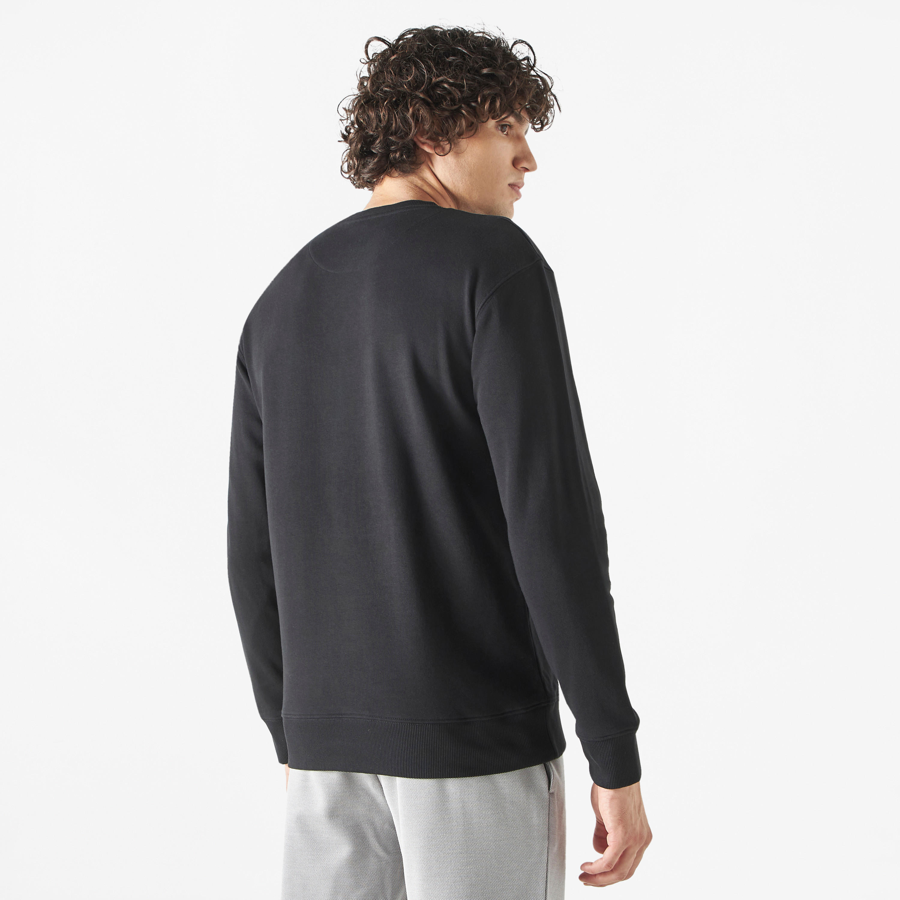 Iconic Textured Sweatshirt with Long Sleeves-men-winterwear-hoodiesandsweatshirts-image-3