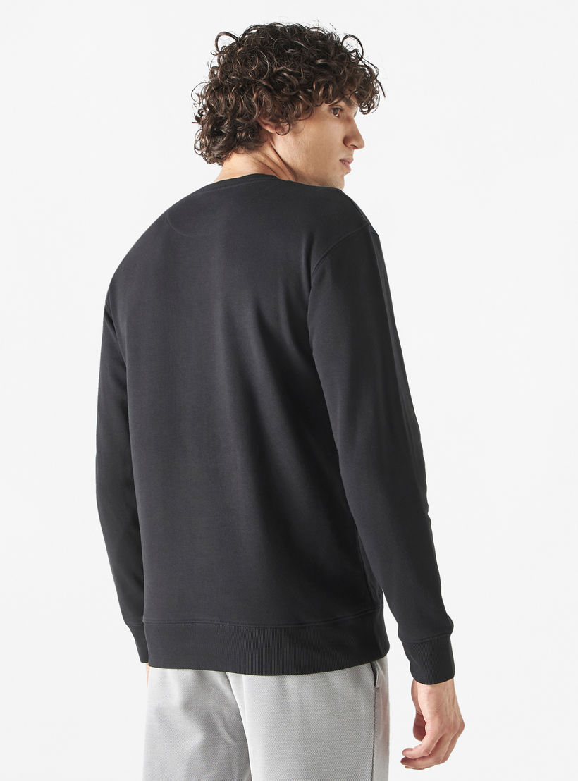 Iconic Textured Sweatshirt with Long Sleeves-men-winterwear-hoodiesandsweatshirts-image-3