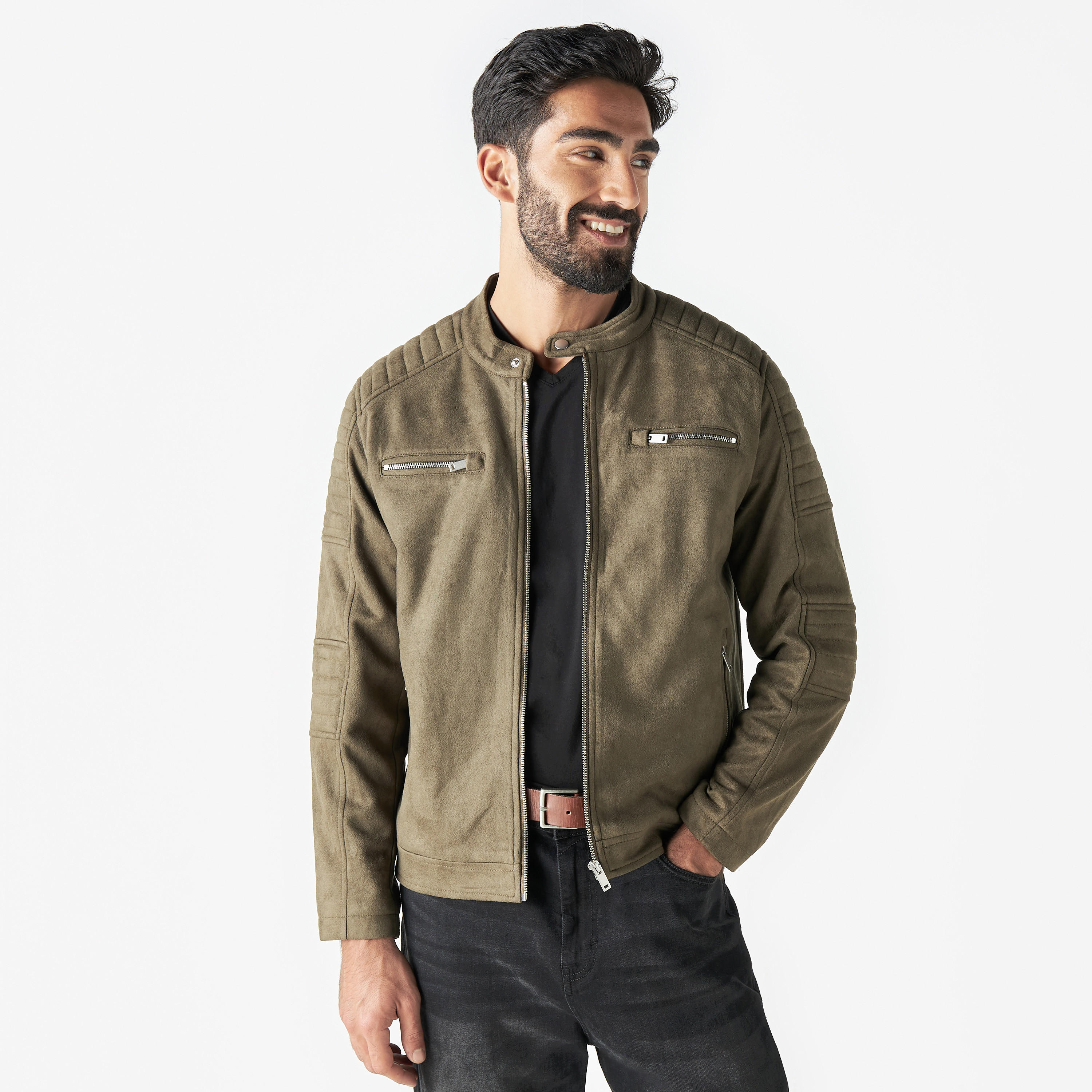 جاكيت بارز الملمس بجيوب وسحاب من آيكونيك-men-clothing-jacketsandblazers-jackets-image-4