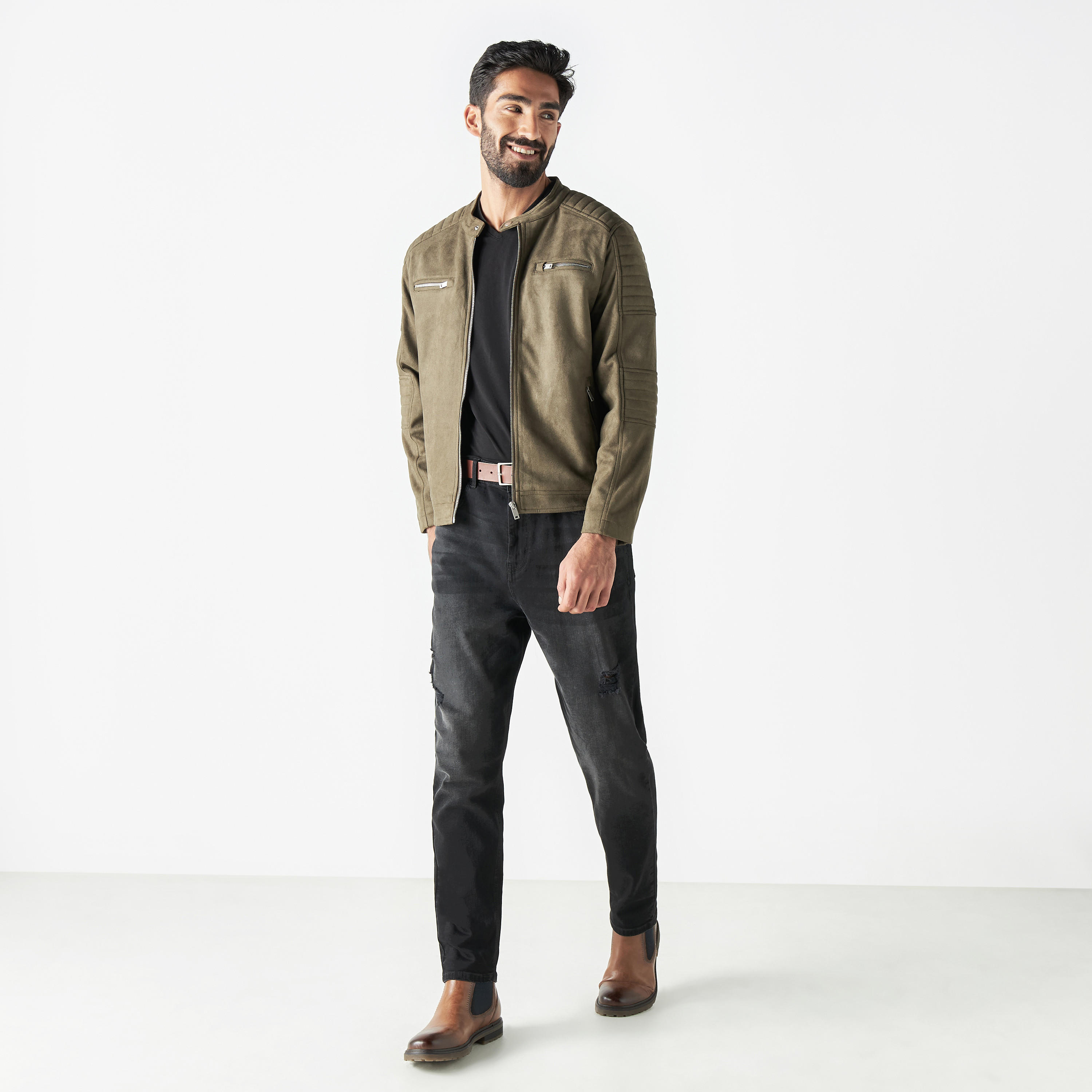 جاكيت بارز الملمس بجيوب وسحاب من آيكونيك-men-clothing-jacketsandblazers-jackets-image-3