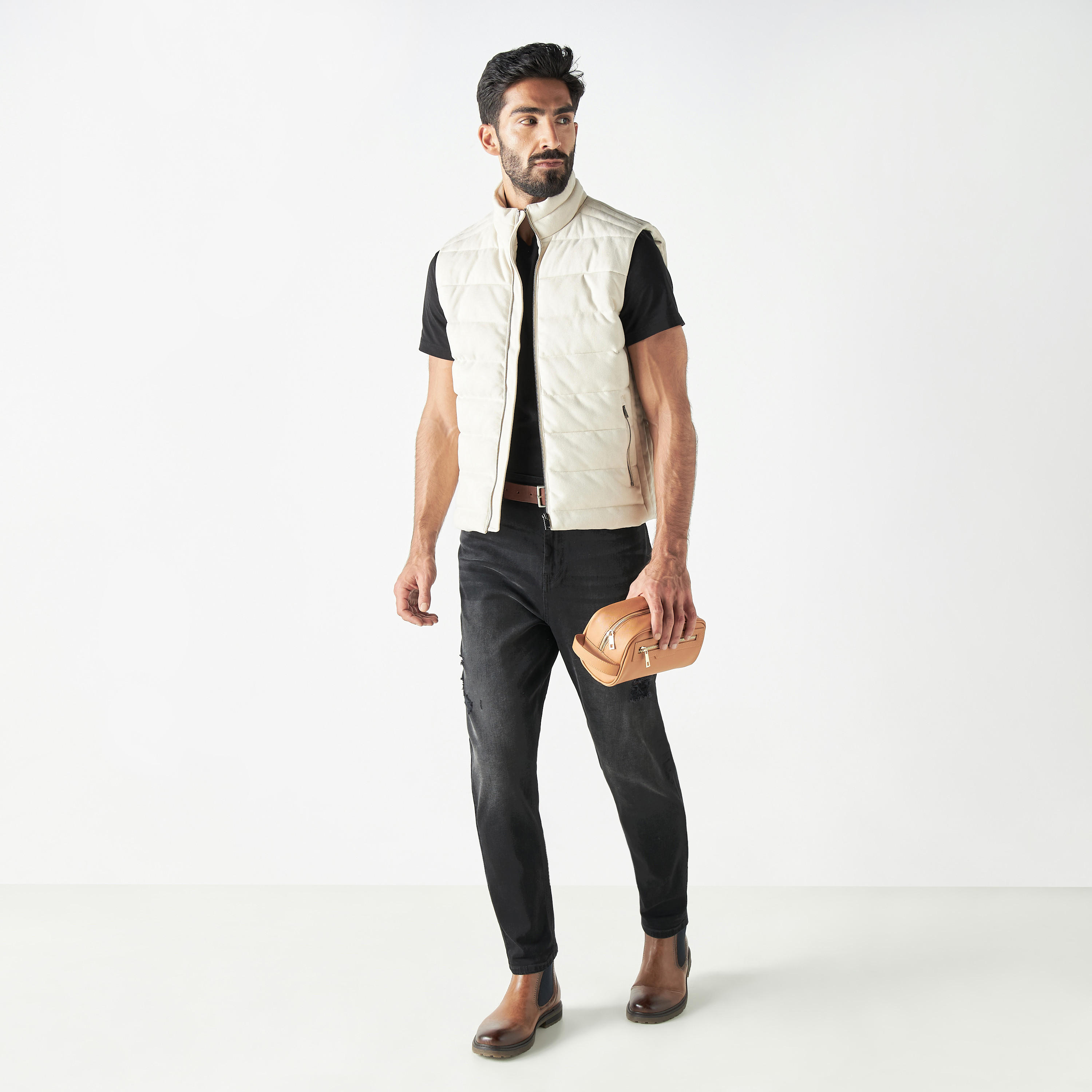 Iconic Textured Sleeveless Zip Through Jacket with Pockets-men-clothing-jacketsandblazers-jackets-image-2