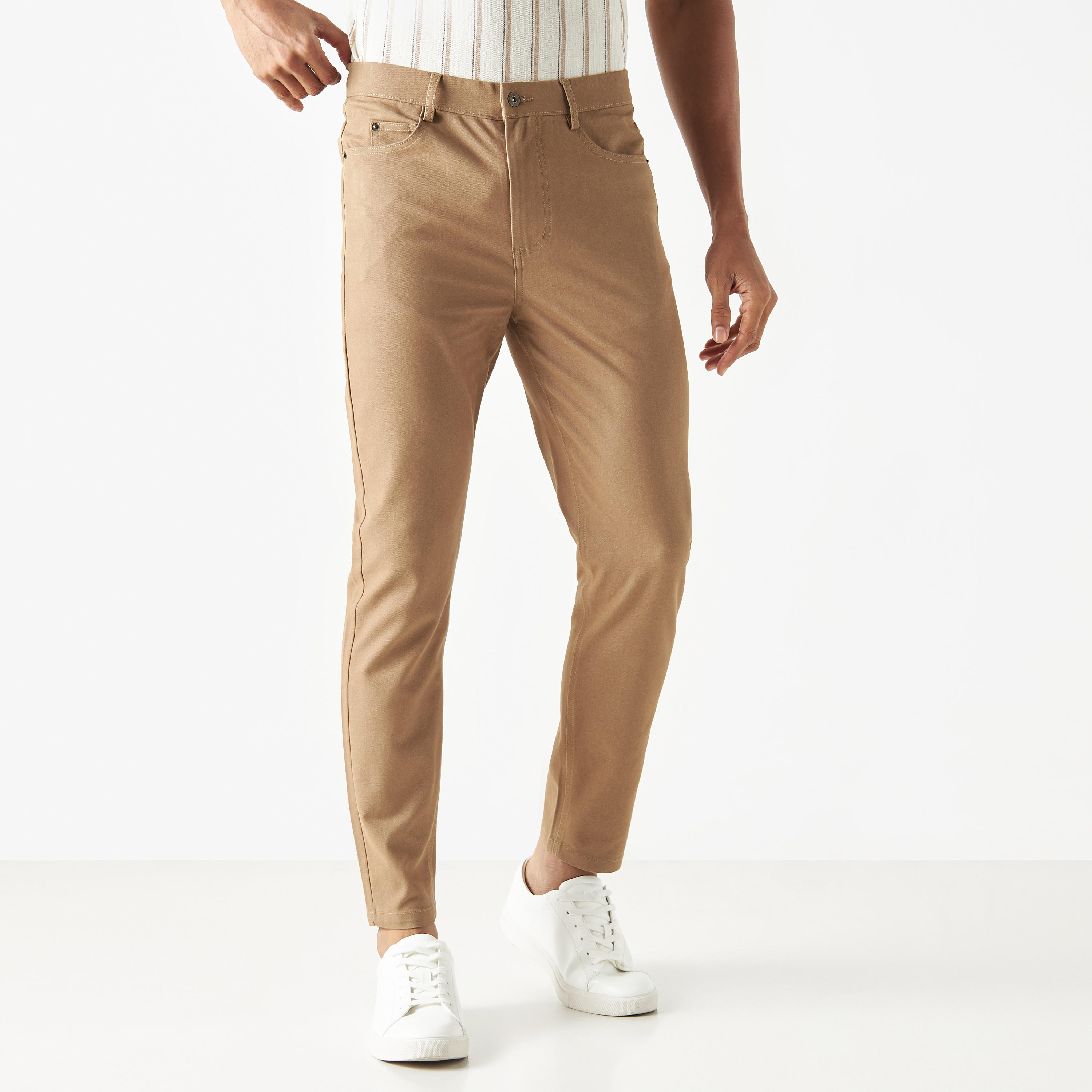 بنطلون تشينو بقصّة عادية و5 جيوب من آيكونك-men-clothing-bottoms-trousersandchinos-chinos-image-4