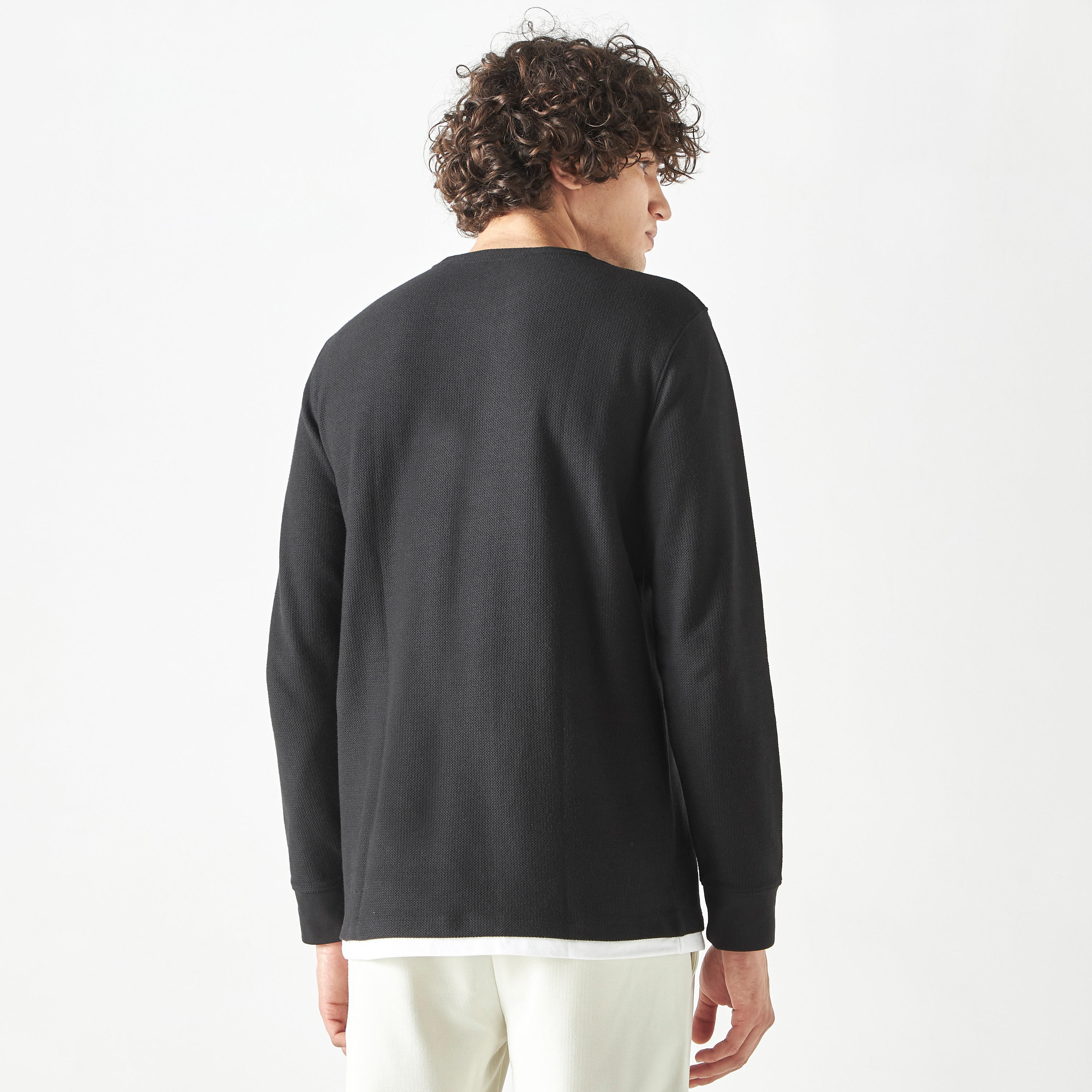 Textured Sweatshirt with Long Sleeves-men-winterwear-hoodiesandsweatshirts-image-3