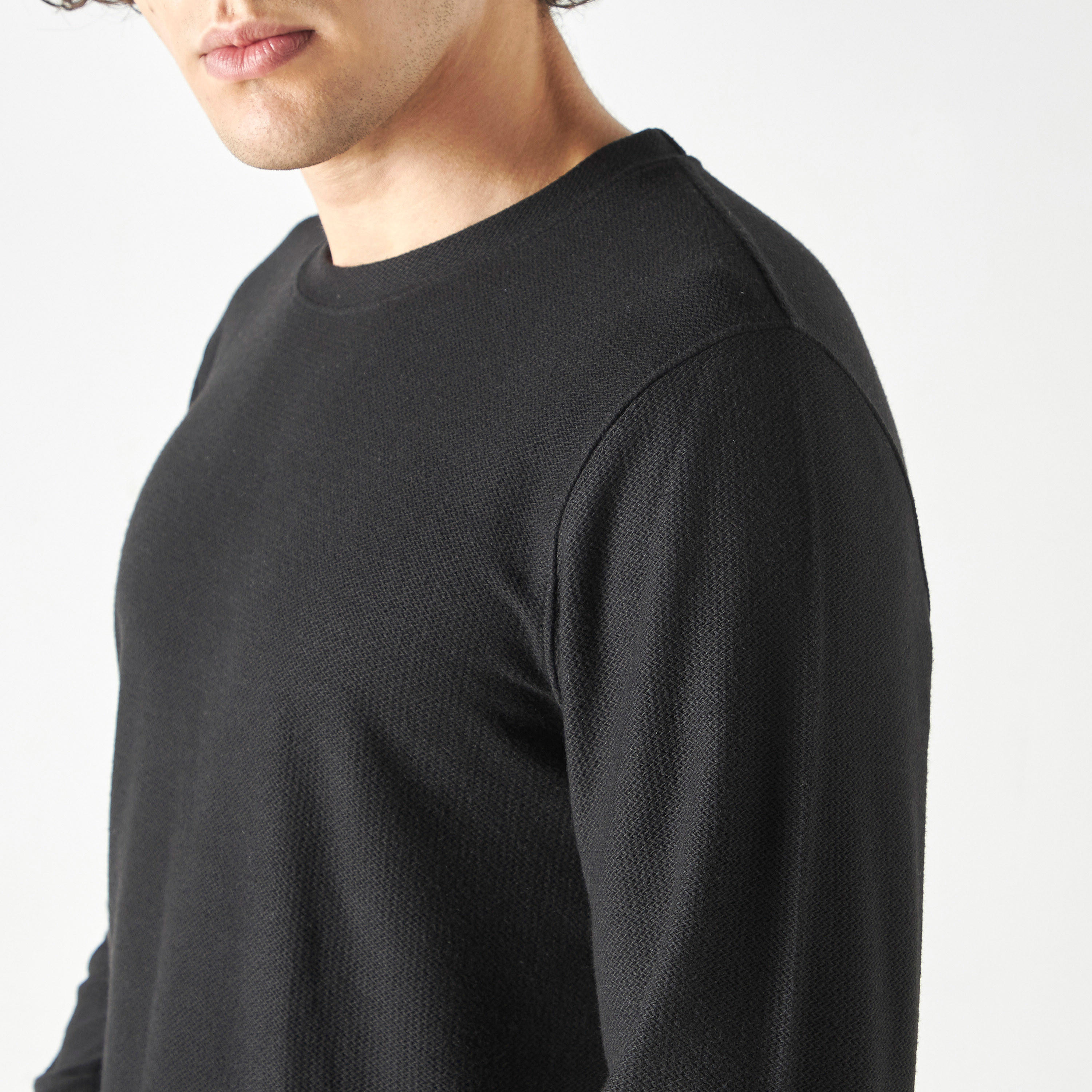 Textured Sweatshirt with Long Sleeves-men-winterwear-hoodiesandsweatshirts-image-4