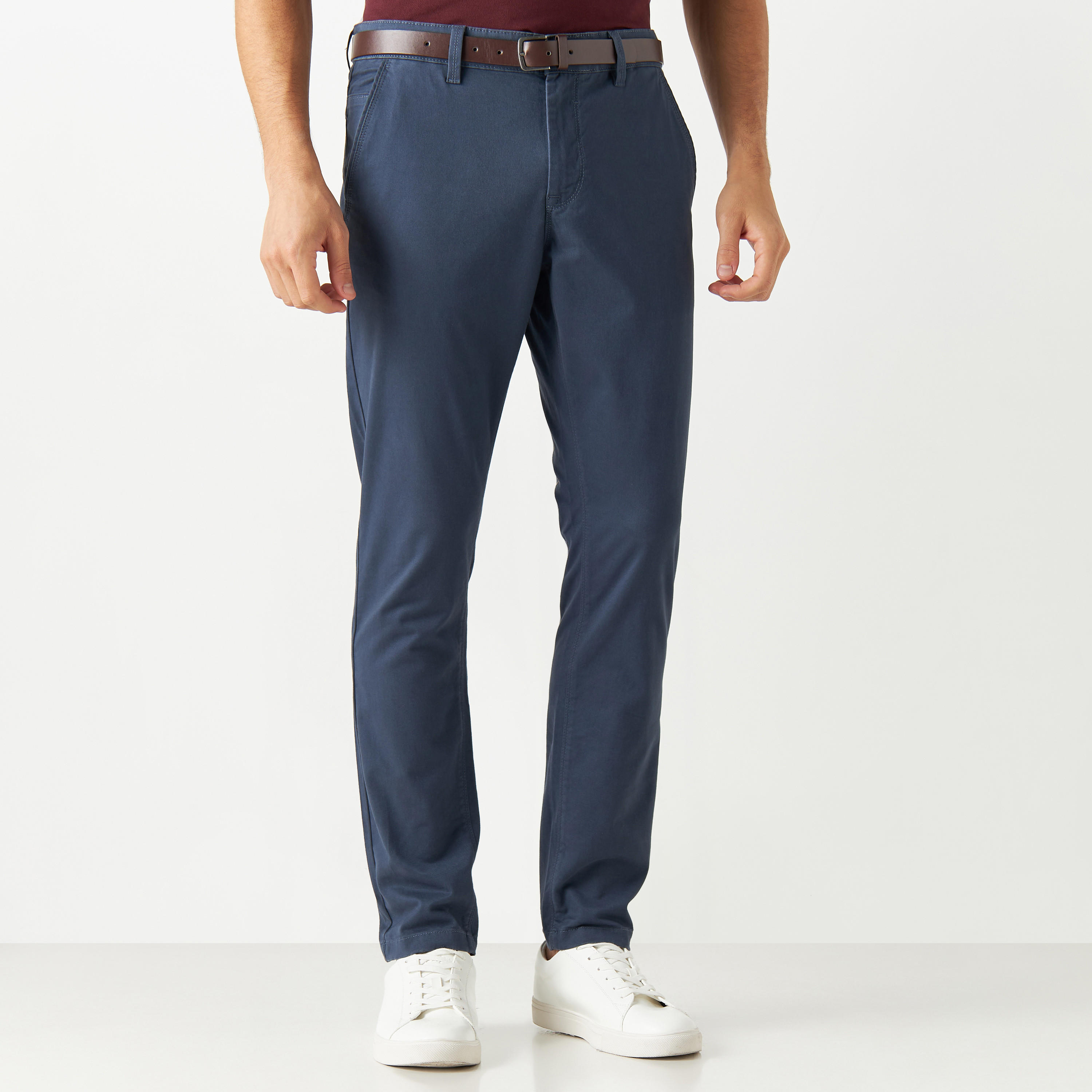بنطلون تشينو بقصة ضيقة وجيوب-men-clothing-bottoms-trousersandchinos-trousers-image-1