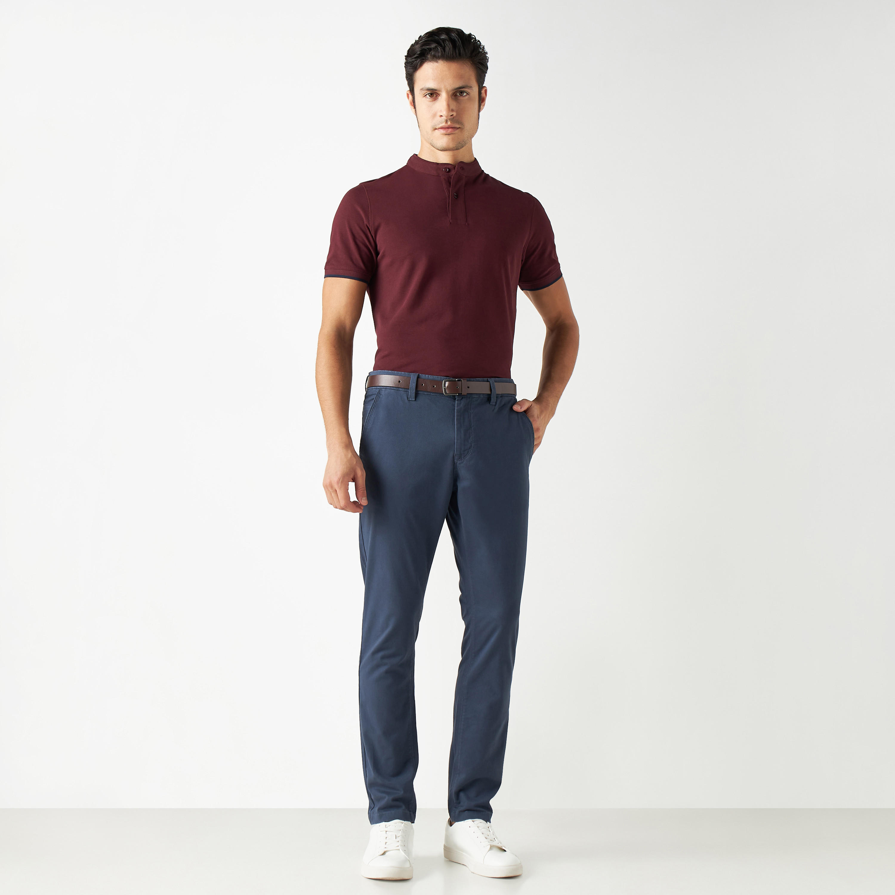 بنطلون تشينو بقصة ضيقة وجيوب-men-clothing-bottoms-trousersandchinos-trousers-image-2