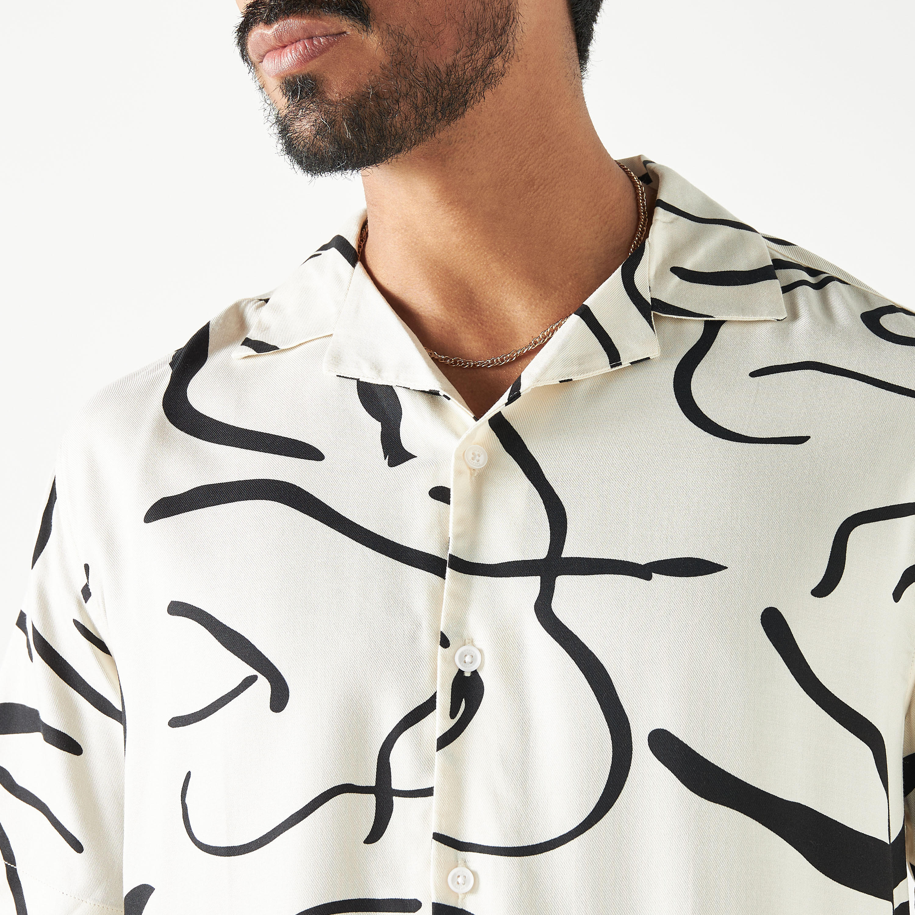 All-Over Print Camp Collar Shirt with Short Sleeves-men-clothing-shirts-image-16