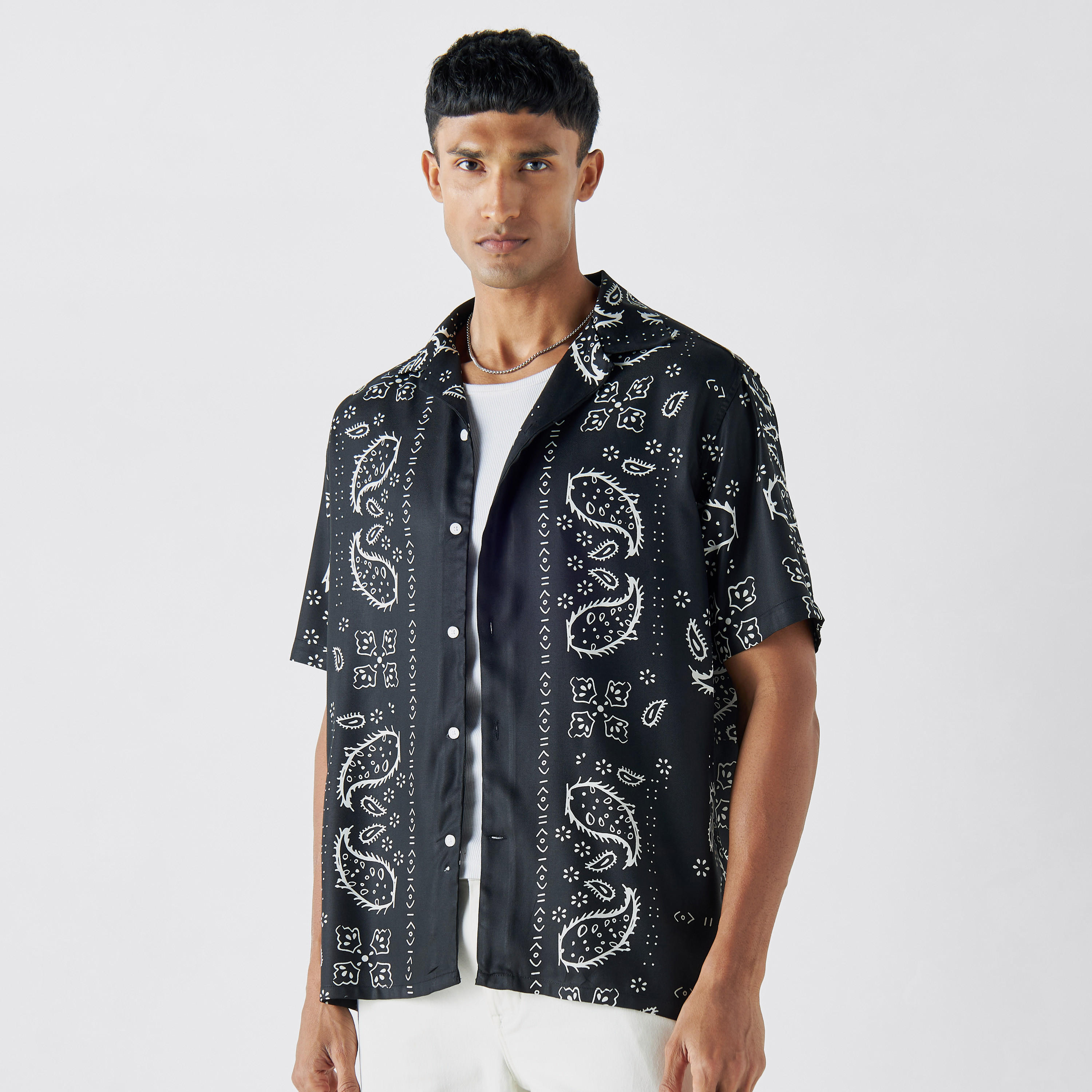 All-Over Print Camp Collar Shirt with Short Sleeves-men-clothing-shirts-image-9