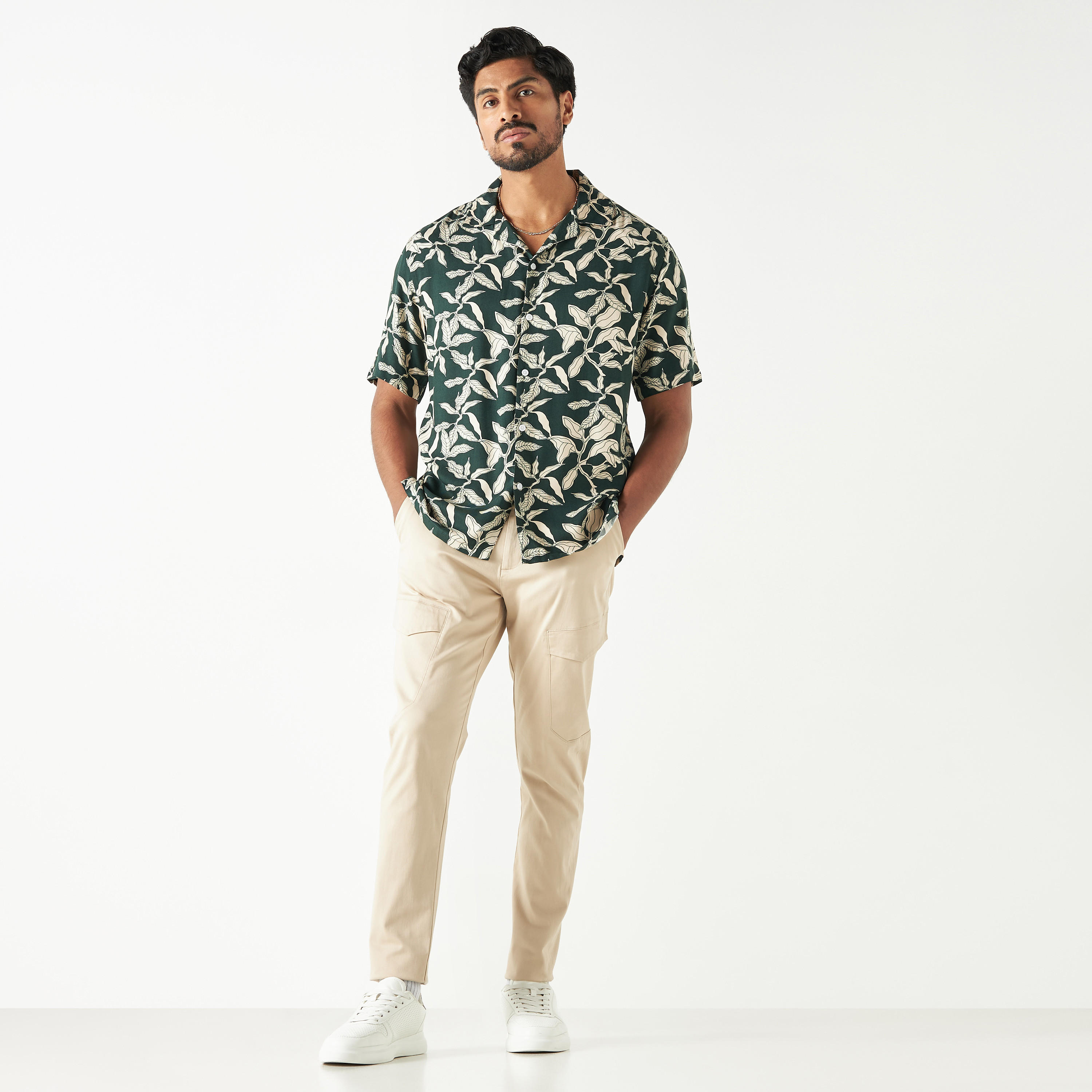 All-Over Print Camp Collar Shirt with Short Sleeves-men-clothing-shirts-image-2