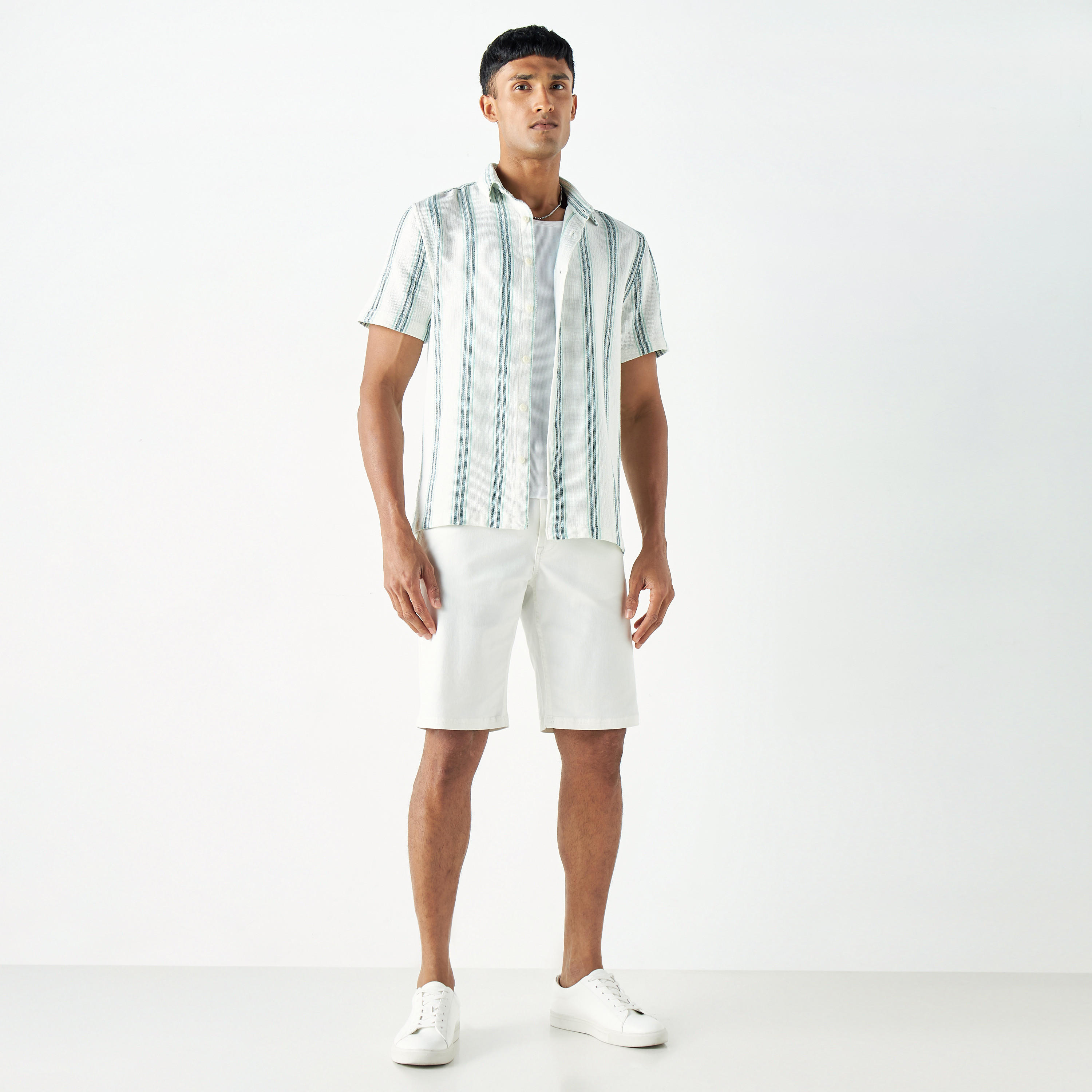 Striped Shirt with Short Sleeves-men-clothing-shirts-image-2