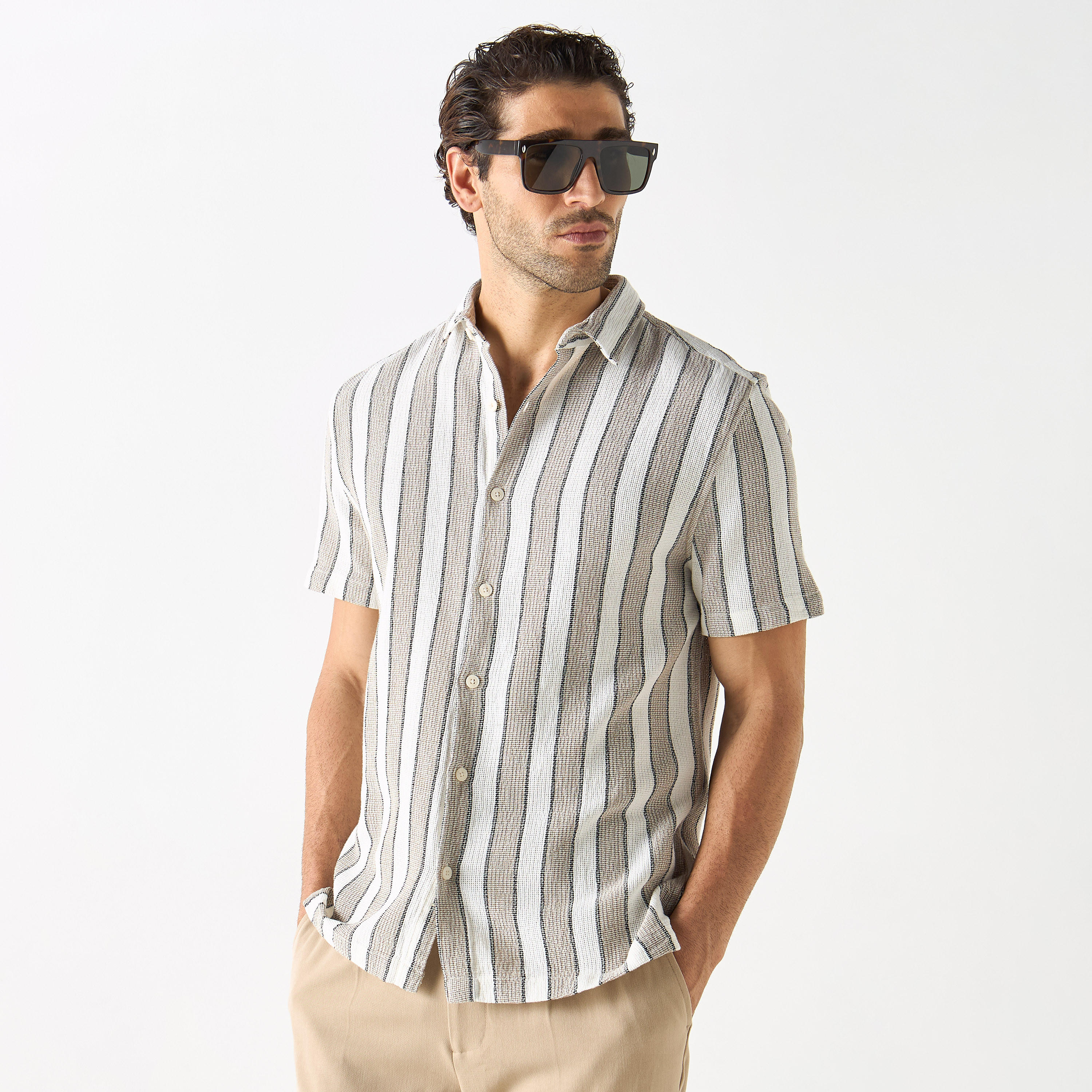 Striped Shirt with Short Sleeves-men-clothing-shirts-image-5
