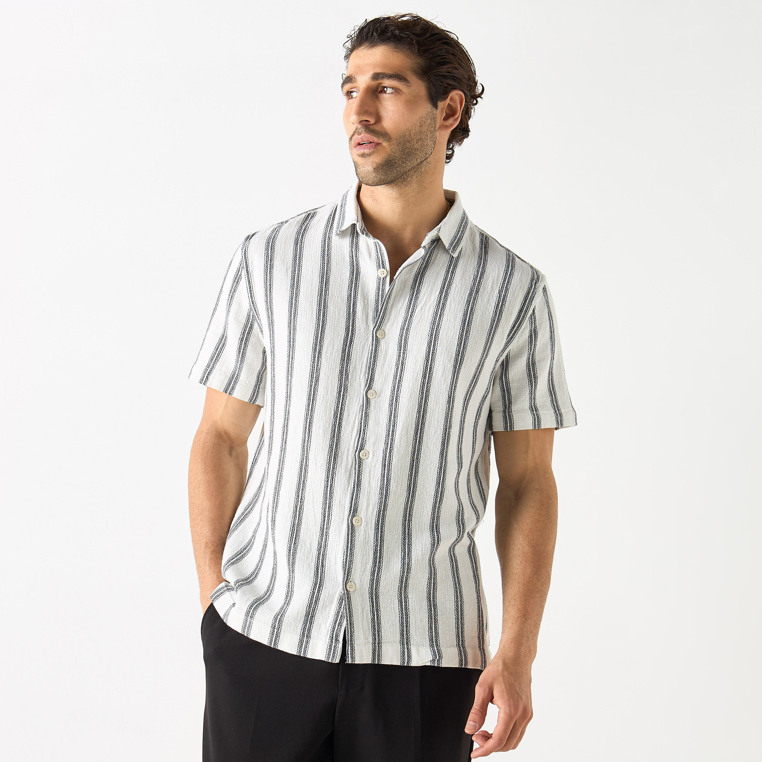 Striped Shirt with Short Sleeves-men-clothing-shirts-image-25