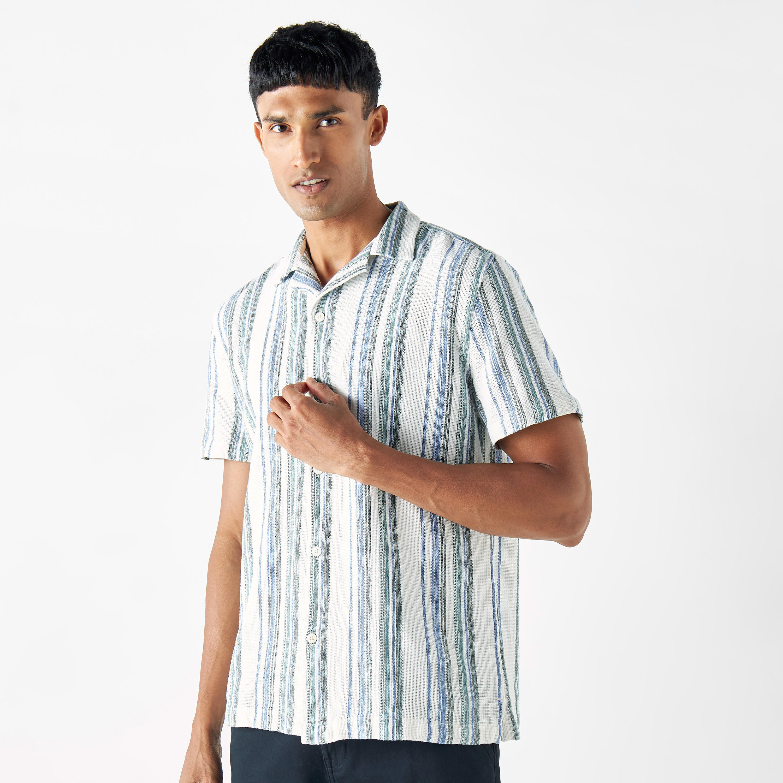 Striped Shirt with Short Sleeves-men-clothing-shirts-image-13