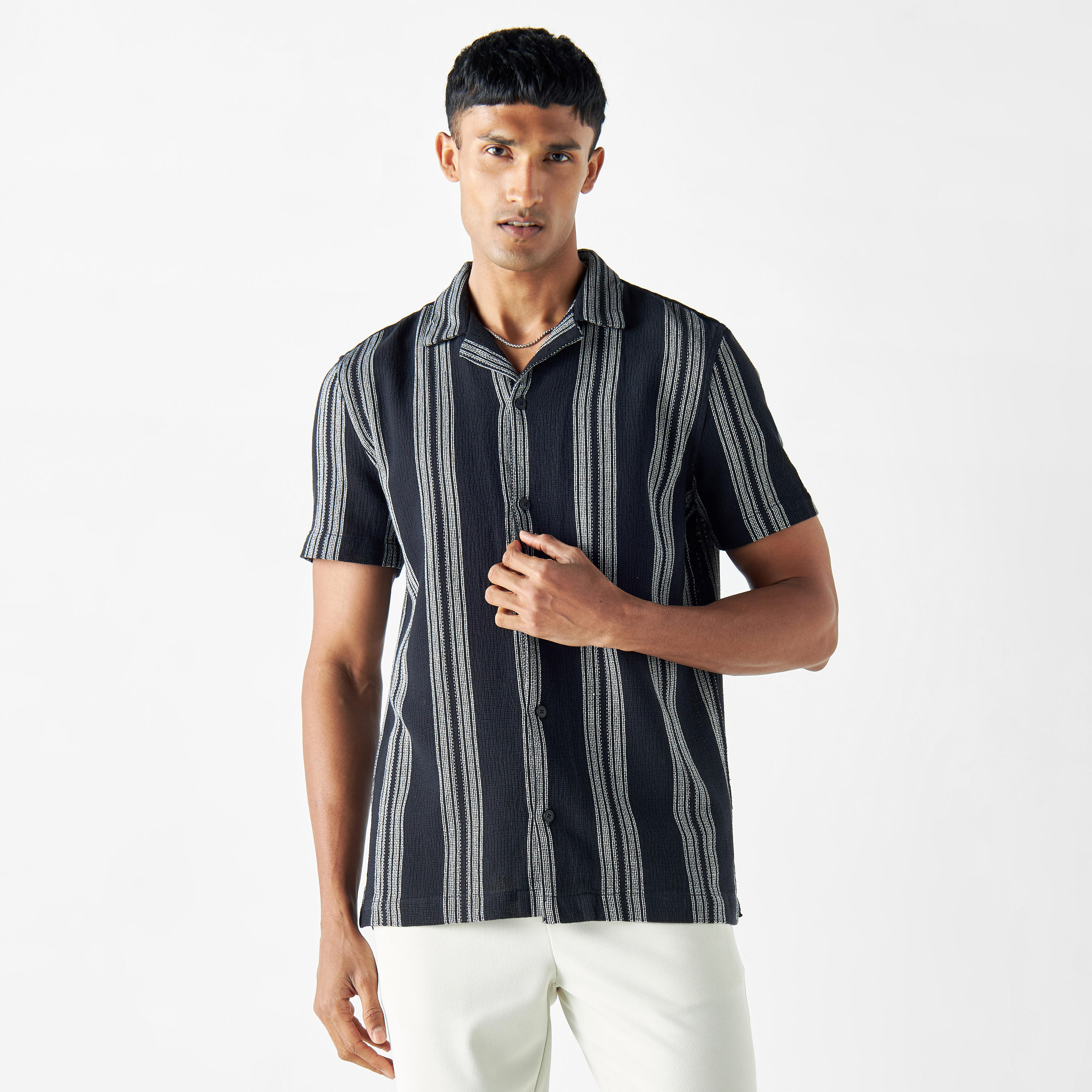 Striped Shirt with Short Sleeves-men-clothing-shirts-image-21