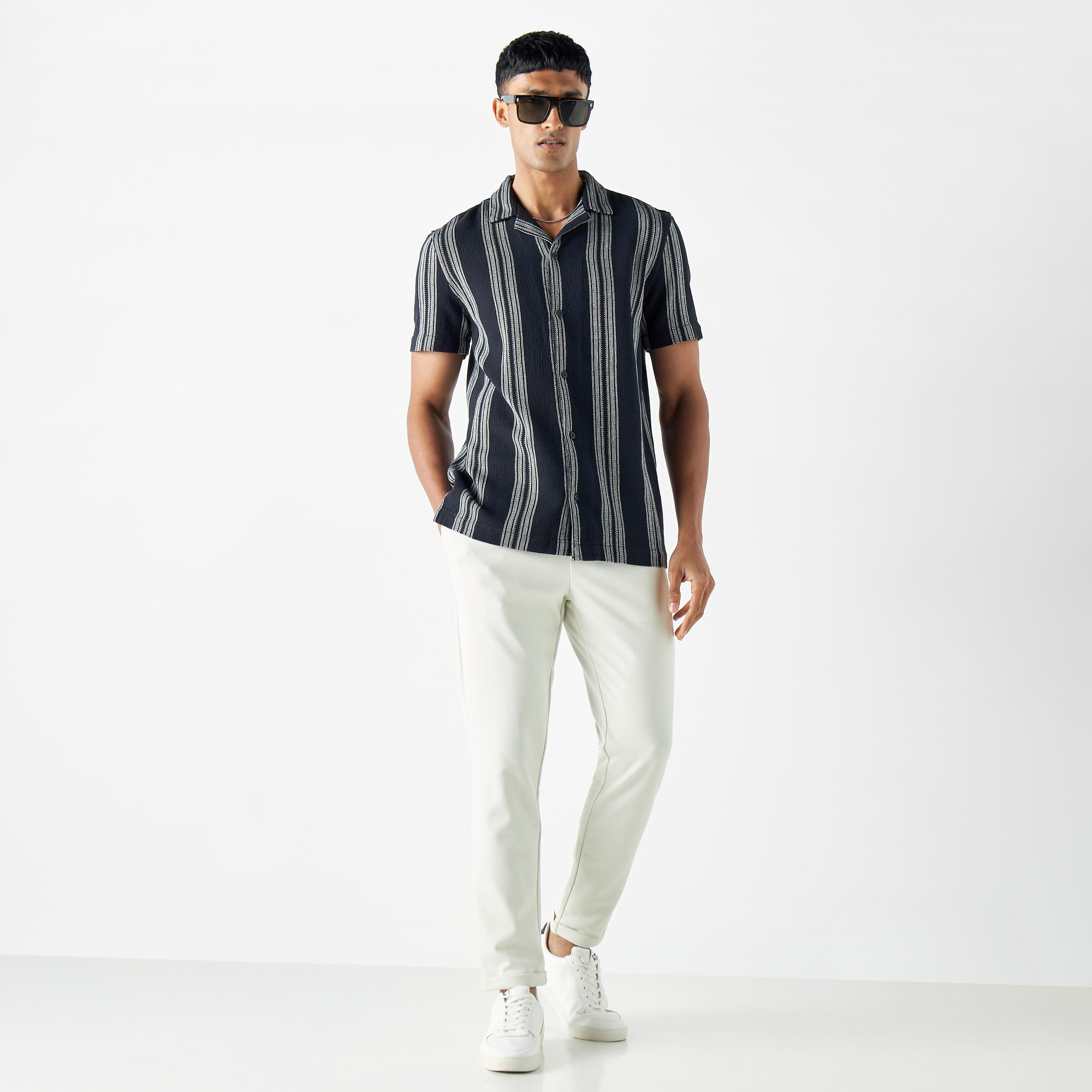 Striped Shirt with Short Sleeves-men-clothing-shirts-image-22