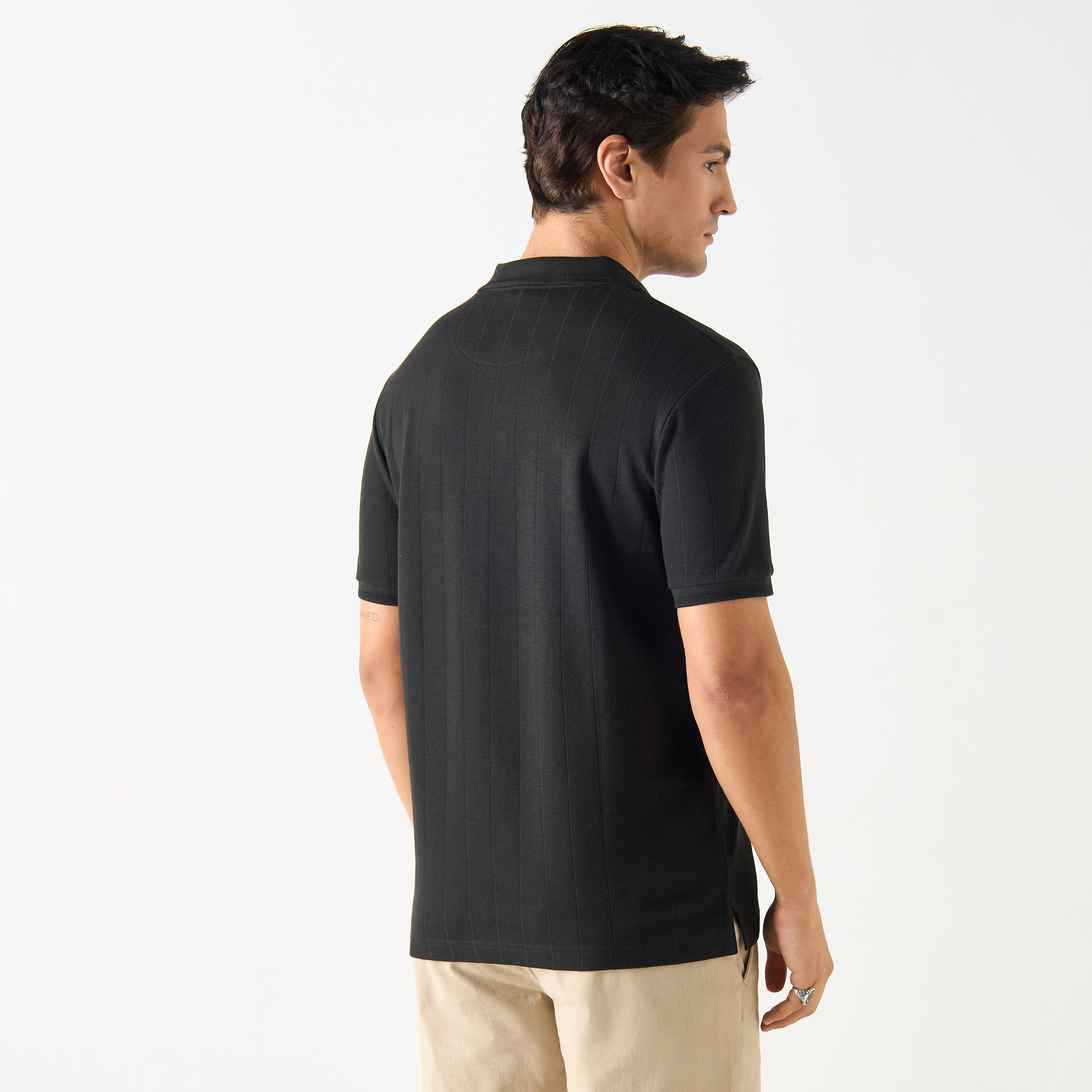Striped Polo T-Shirt with Short Sleeves and Button Closure-men-clothing-tshirtsandpolos-polos-image-3
