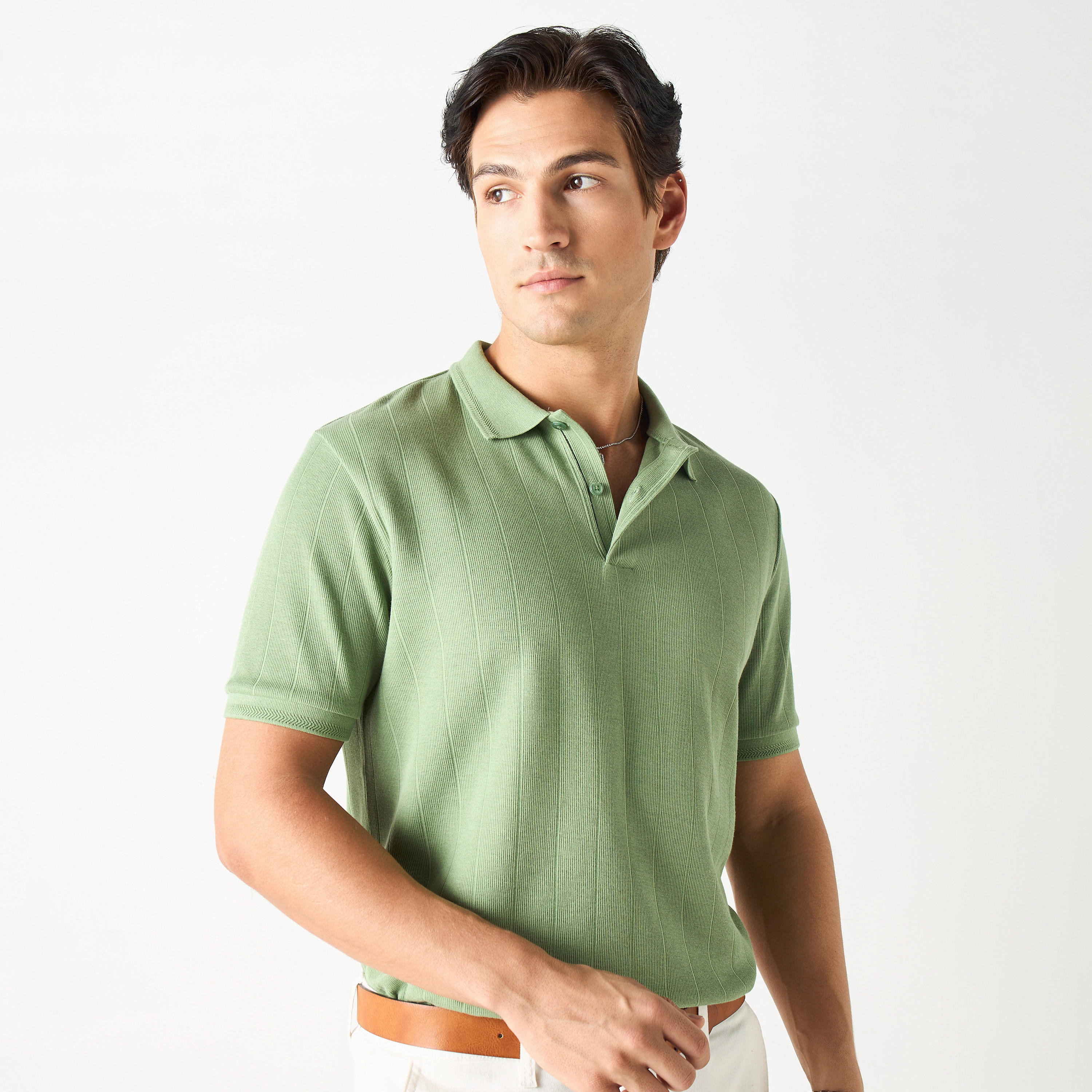 Striped Polo T-Shirt with Short Sleeves and Button Closure-men-clothing-tshirtsandpolos-polos-image-9
