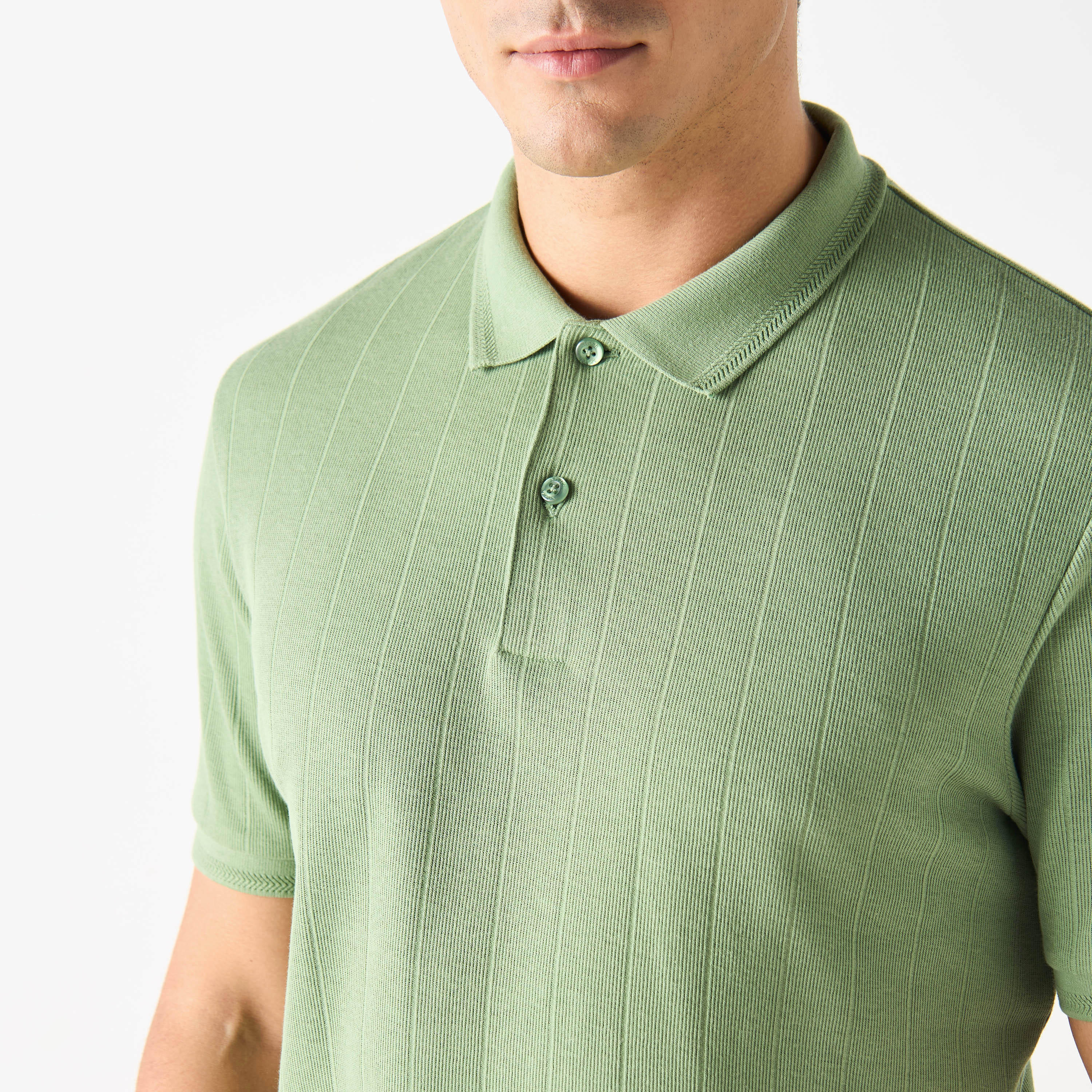 Striped Polo T-Shirt with Short Sleeves and Button Closure-men-clothing-tshirtsandpolos-polos-image-12