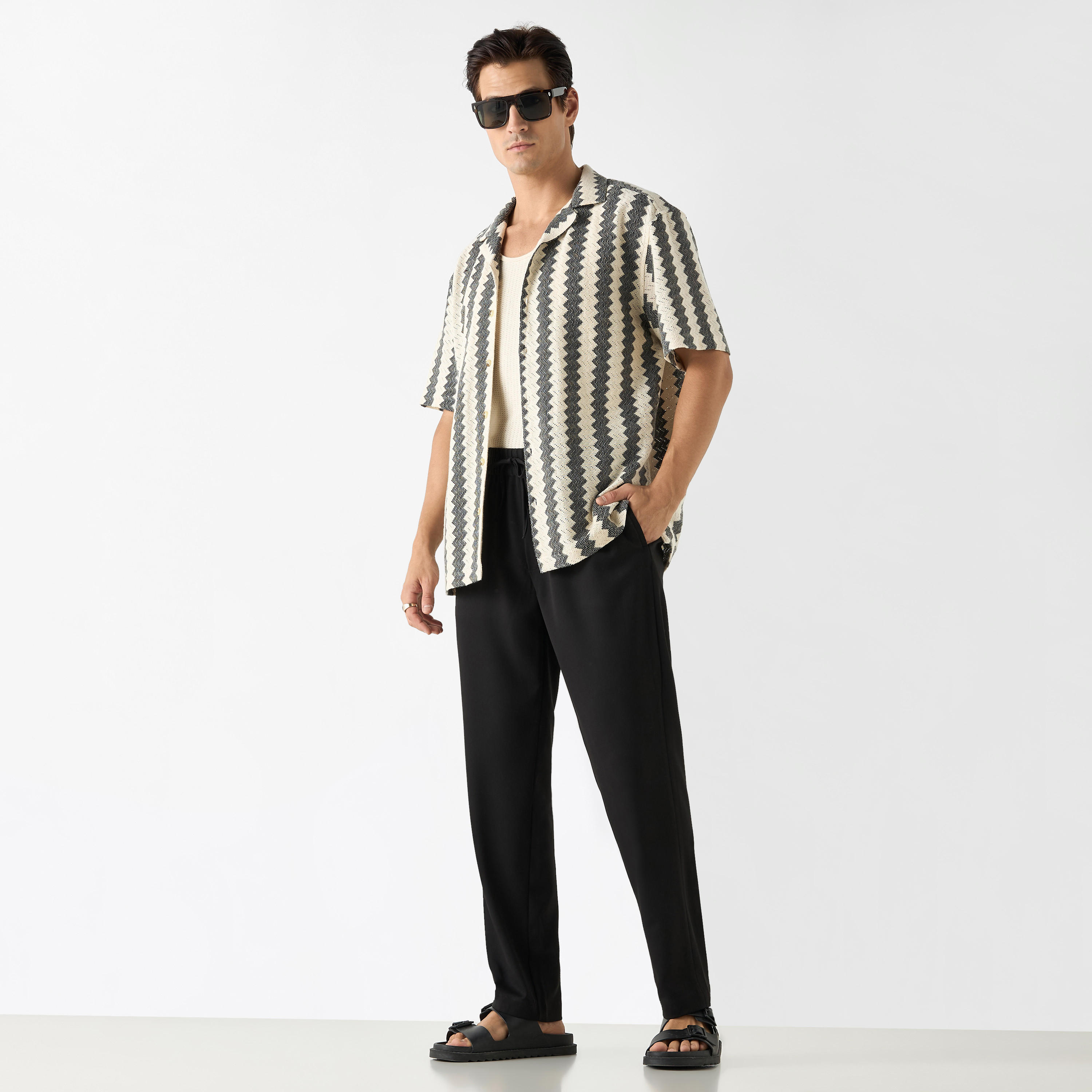 Solid Regular Fit Pant with Flexi Waist and Pockets-men-clothing-trousersandchinos-trousers-image-10
