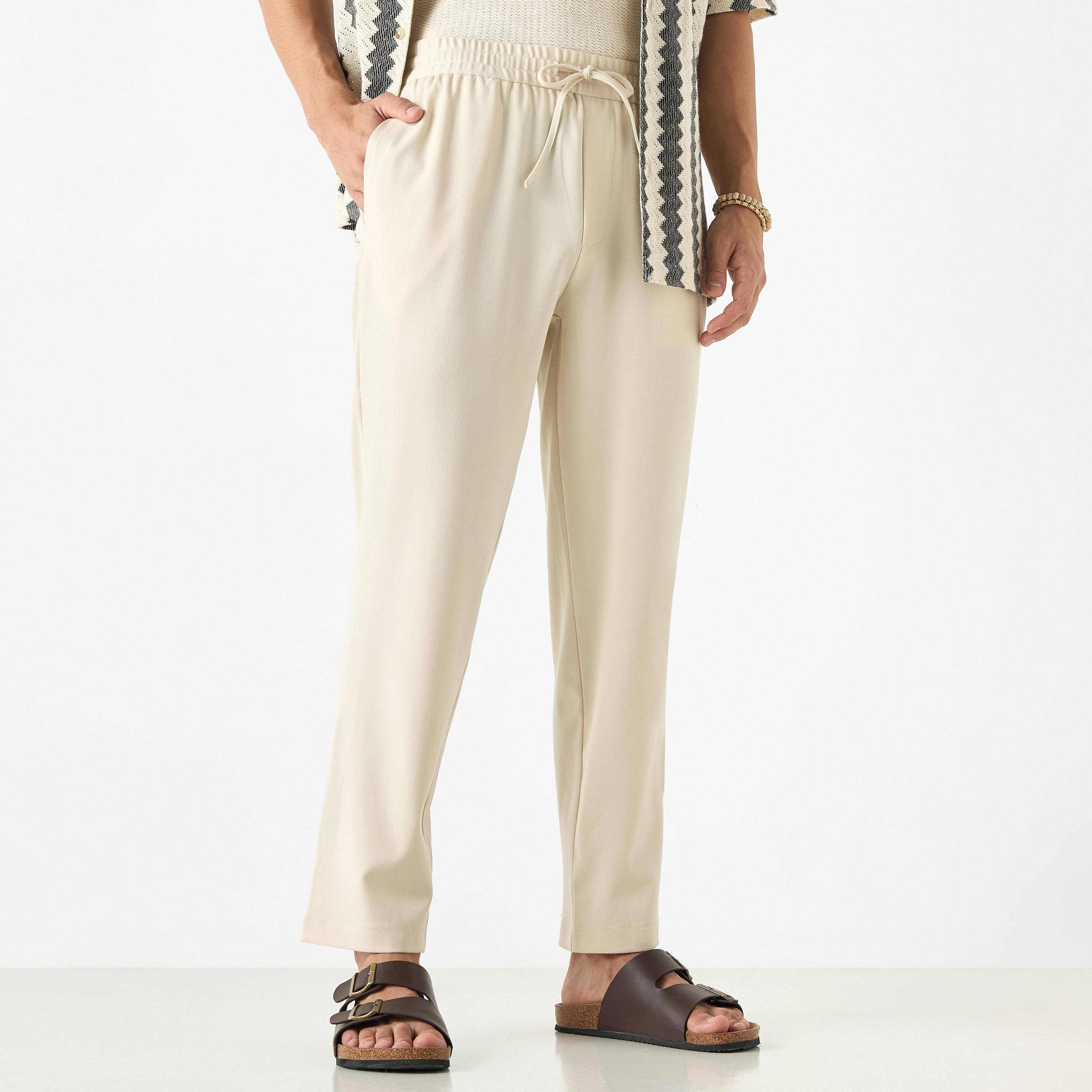 Solid Regular Fit Pant with Flexi Waist and Pockets-men-clothing-trousersandchinos-trousers-image-17