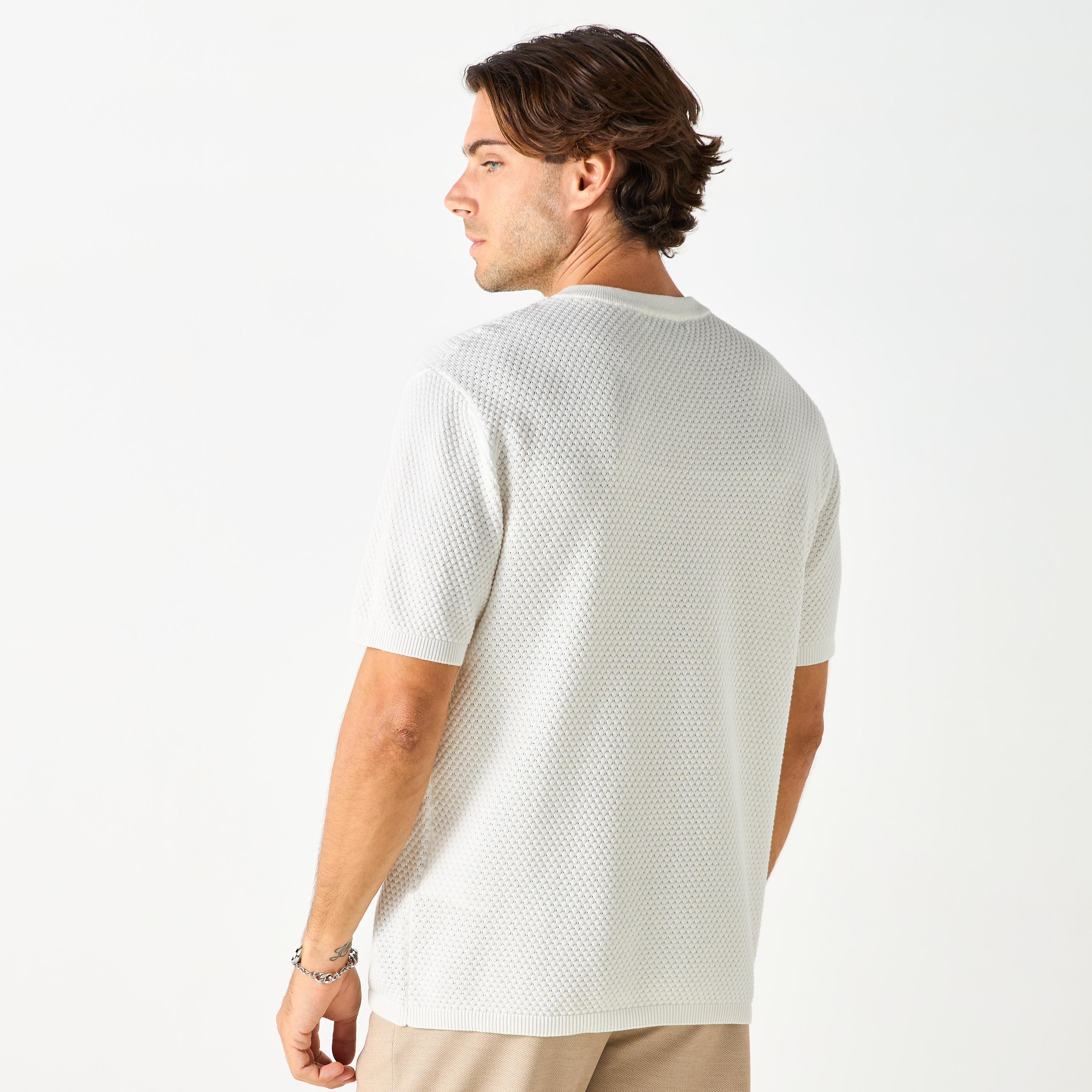 Textured Crew Neck Sweater with Short Sleeves-men-clothing-tshirtsandpolos-tshirts-image-15