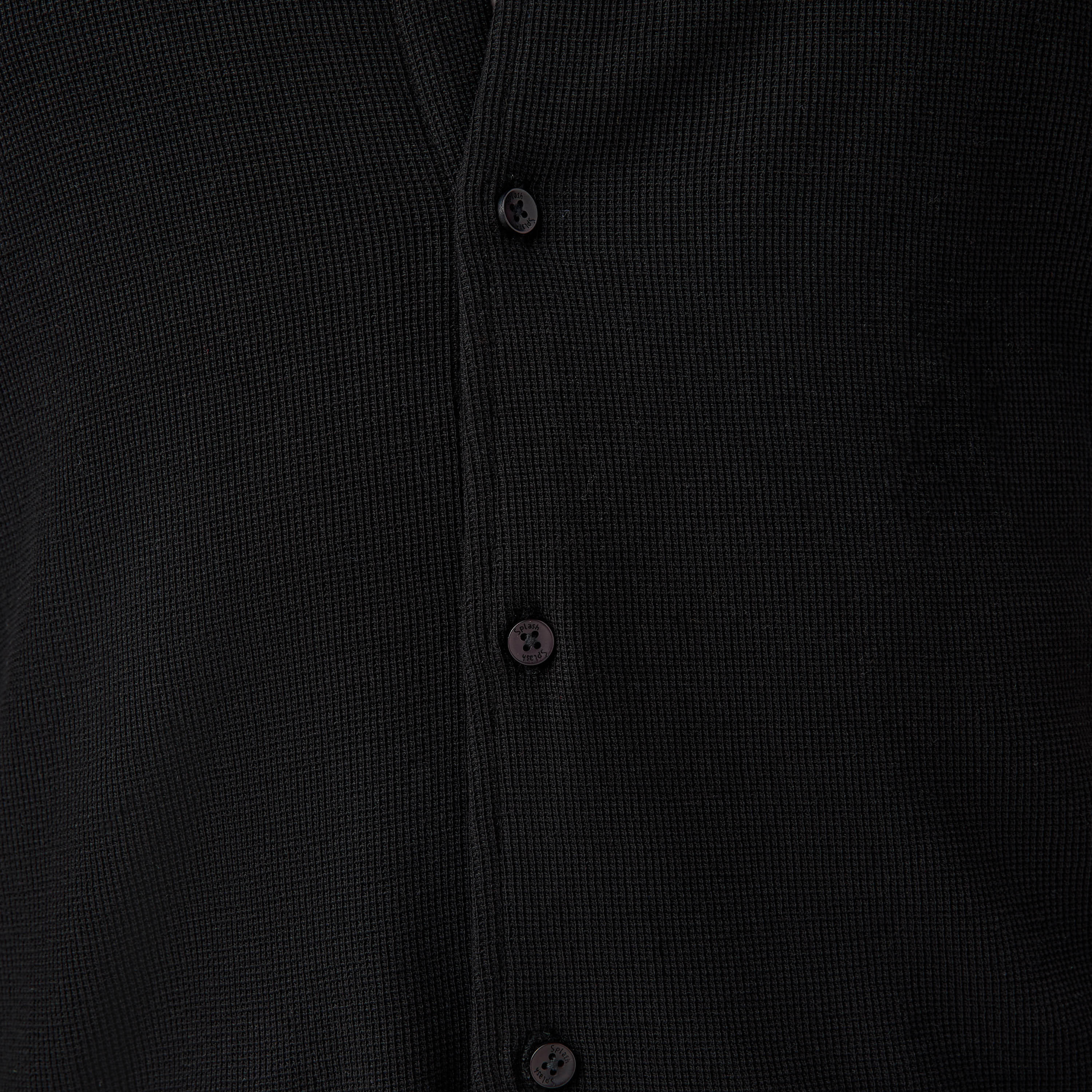 Slim Fit Textured Shirt with Collar and Short Sleeves-men-clothing-shirts-image-26